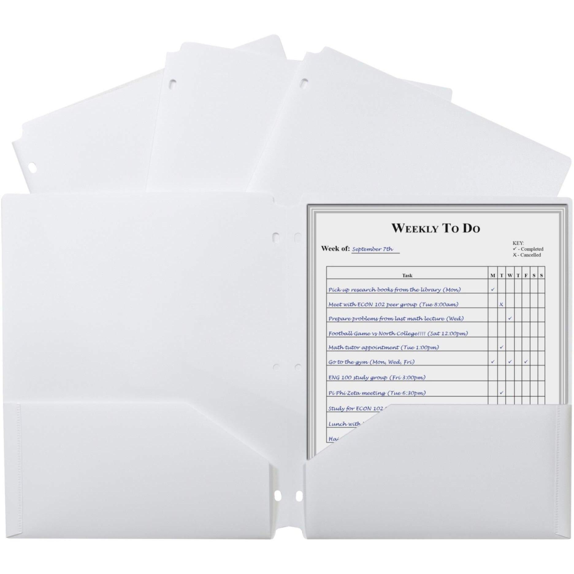 2 POCKET POLY PORTFOLIO WHITE