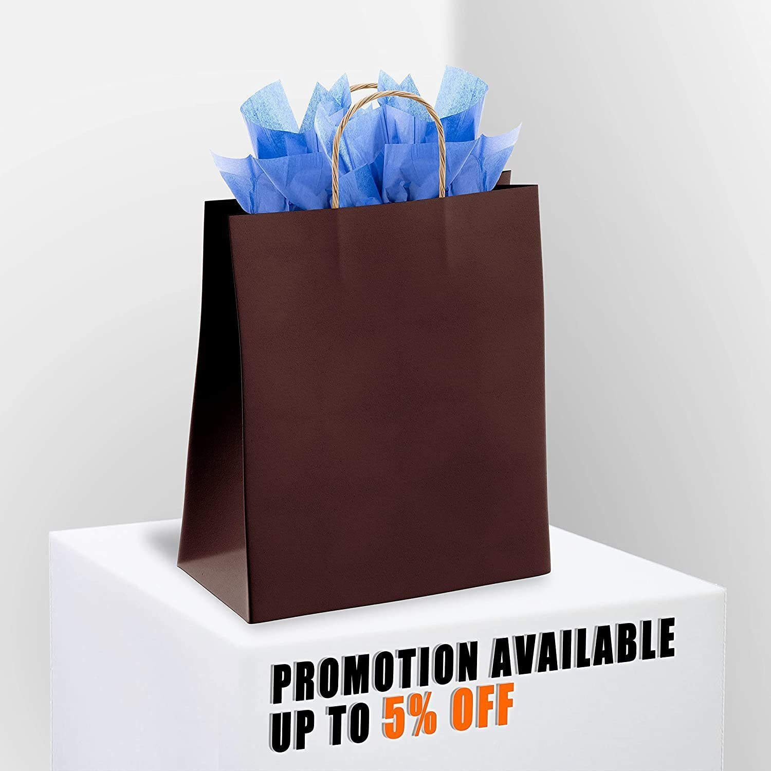coffee Shopping Bags 8 x 475 x 105 Pack of 25 coffee Paper Bags with Handles Bulk 150 gSM coffee gift Bags Bulk Natural Kraft Bags with Handles gift Bags Large Kraft Paper Bags(D0102HIXXg7)