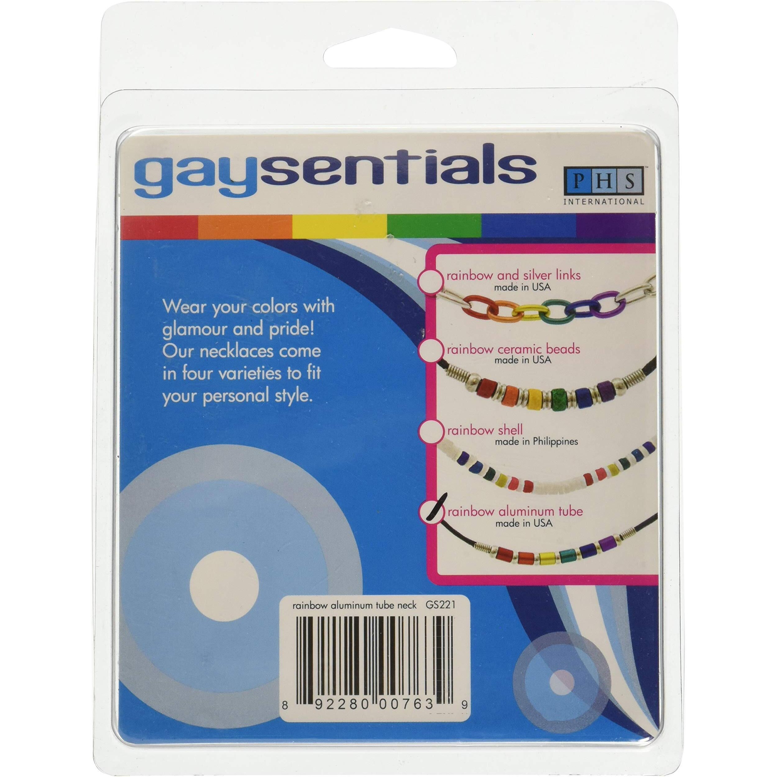 Gaysentials Rainbow Aluminum Tube Necklace 18 inches(D0102H5G0UG.)