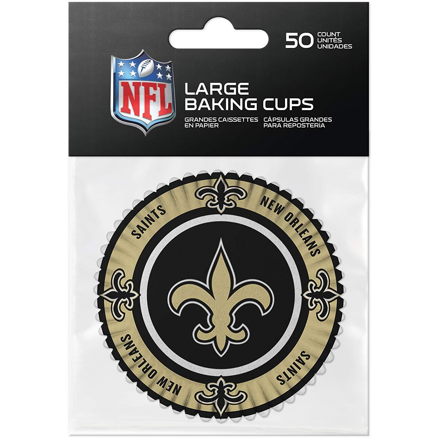 New Orleans Saints Baking Cups Large 50 Pack