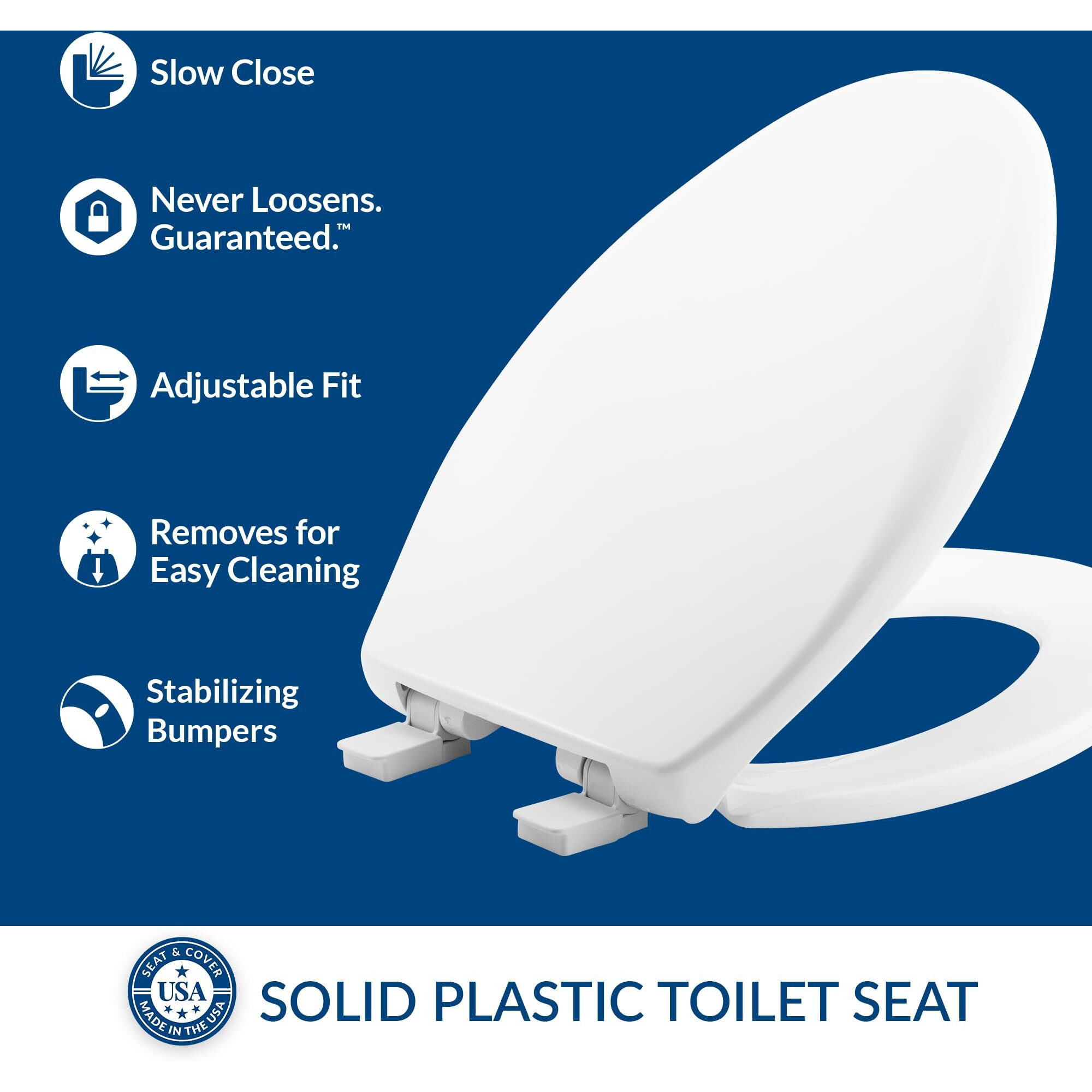 TOILET SEAT ELNG PLST WH (Pack of 1)
