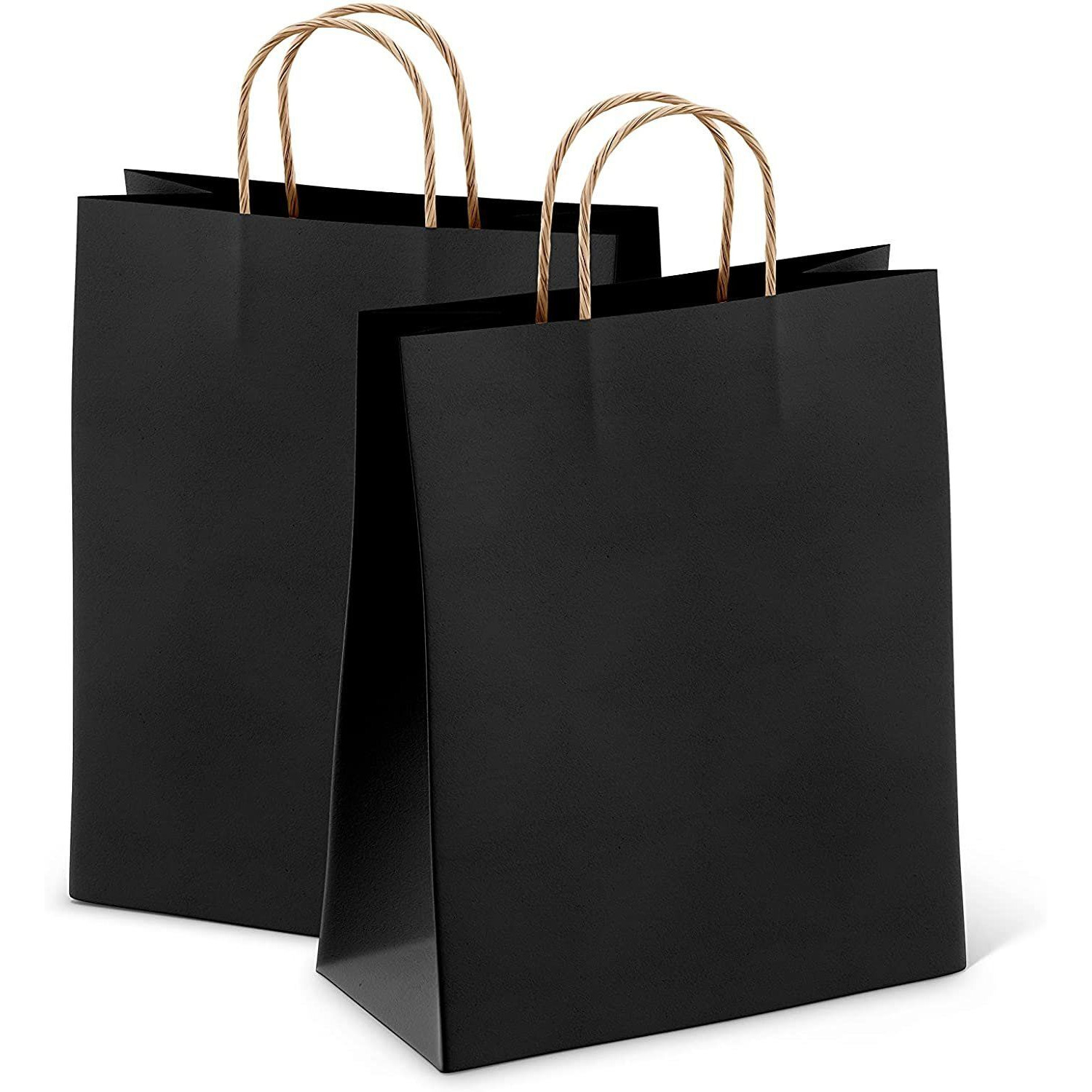 Black Shopping Bags 8 x 475 x 105 Pack of 25 Black Paper Bags with Handles Bulk 150 gSM Kraft Bags Natural Black gift Bags with Handles Large Black gift Bag Black Kraft Paper Bags(D0102HIXXZW)