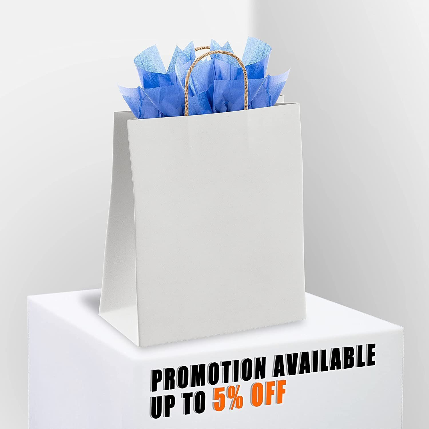 White Shopping Bags with Handles 13 x 7 x 17 Pack of 50 White gift Bags with Handles Bulk 150 gSM White Paper Bags with Handles Bulk White Bags with Handles White Kraft Bags with Handles(D0102HIXXKU)