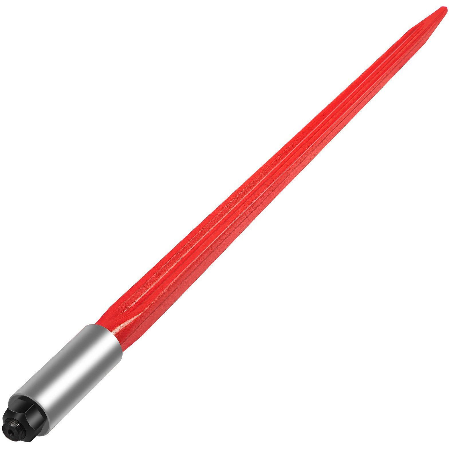 VEVOR Hay Spear 32" Bale Spear 1350 lbs Capacity, Bale Spike Quick Attach Square Hay Bale Spears 1.4" Wide, Red Coated Bale Forks, Bale Hay Spike with Hex Nut & Sleeve for Buckets Tractors Loaders
