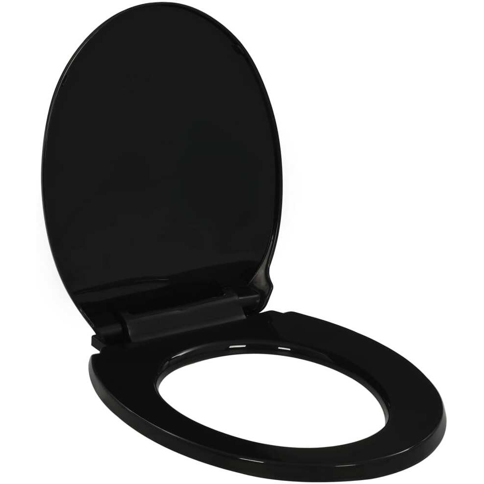 vidaXL Soft-close Toilet Seat with Quick-release Design Black