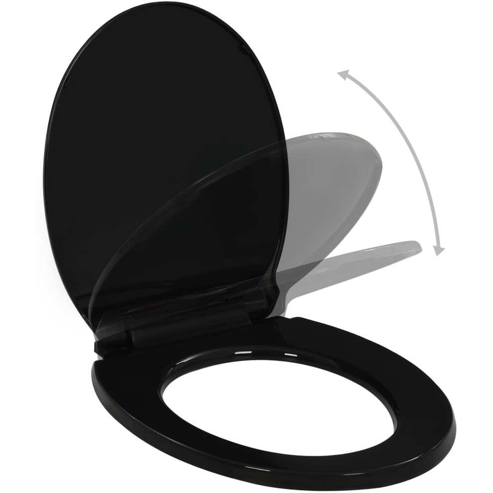 vidaXL Soft-close Toilet Seat with Quick-release Design Black