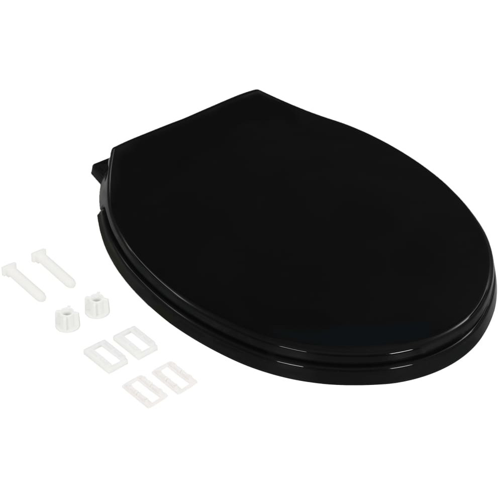 vidaXL Soft-close Toilet Seat with Quick-release Design Black