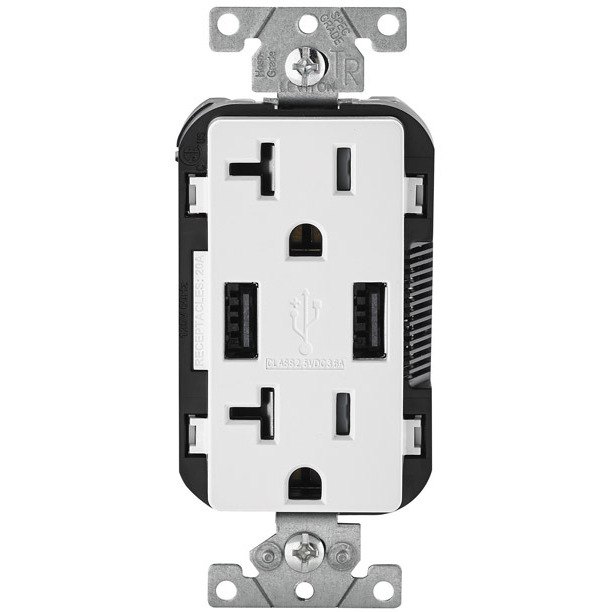 USB OUTLET 20AMP WHT (Pack of 1)