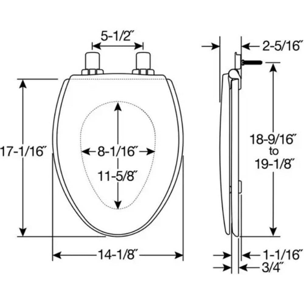 TOILET SEAT ELNG WOOD WH (Pack of 1)