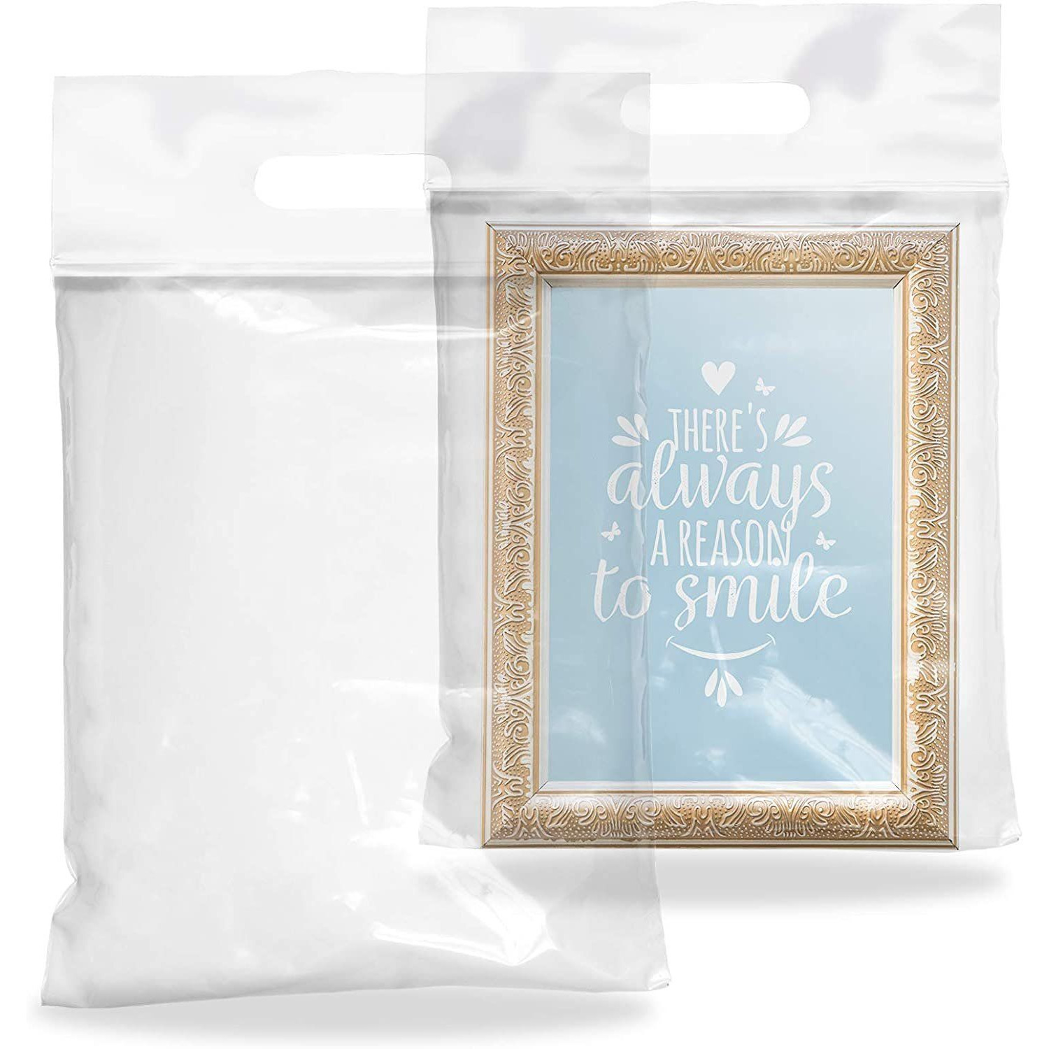 Pack of 100 Die cut Zipper Bags 13 x 15 clear Polyethylene Handle Bags 13x15 Reusable Storage Bags 3 Mil Zipper Poly Plastic Bags for Travel Storage and goods Wholesale Price(D0102H9FELV)