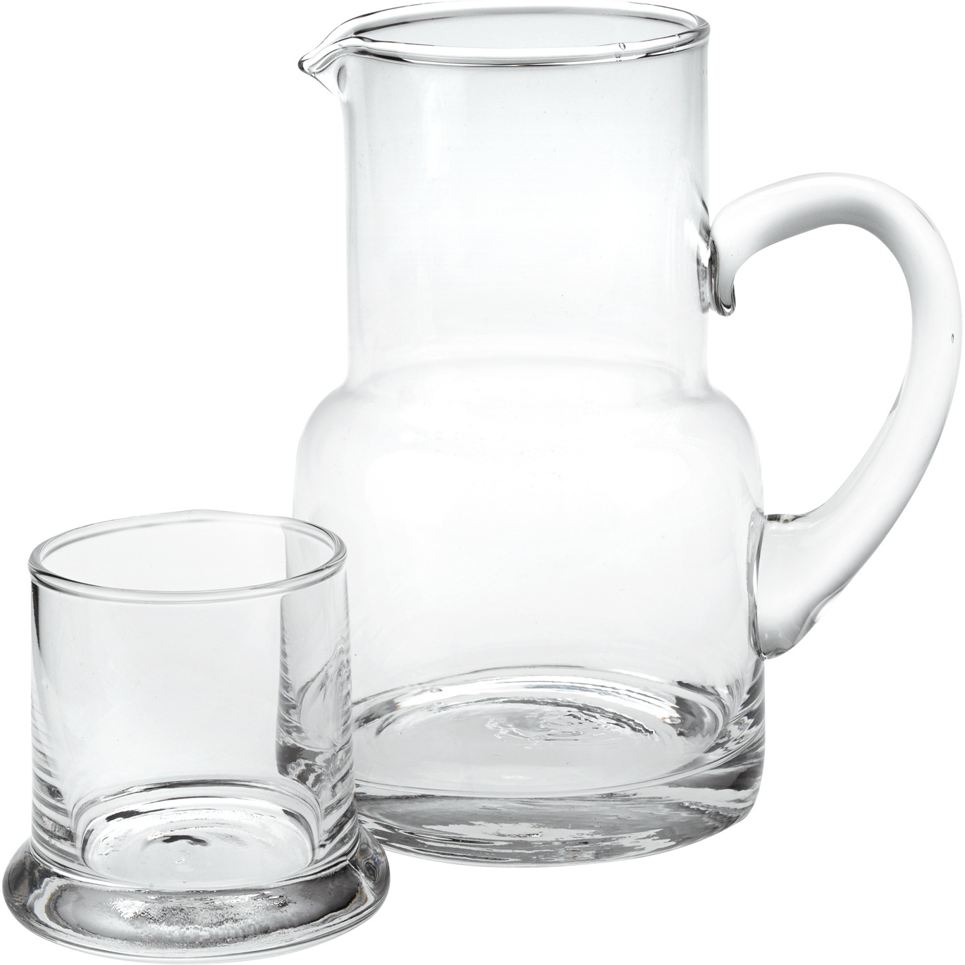 4 X 6 X 7 Clear Glass 2 Pc Glass Bedside Or Desktop Carafe Set  10 Oz
