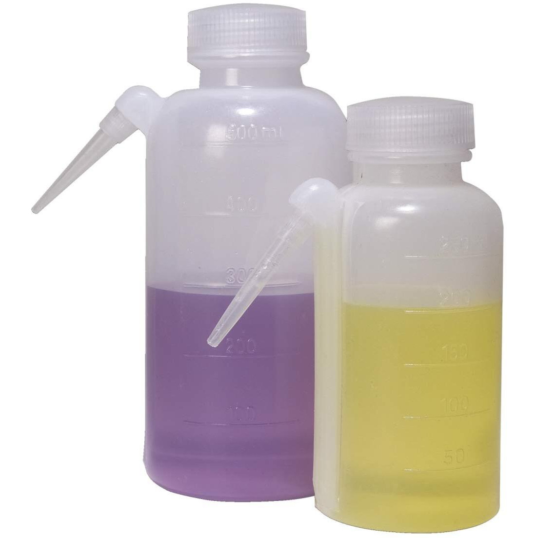Frey Scientific Polyethylene Unitary Wash Bottles, 500 mL, Translucent, Pack of 4
