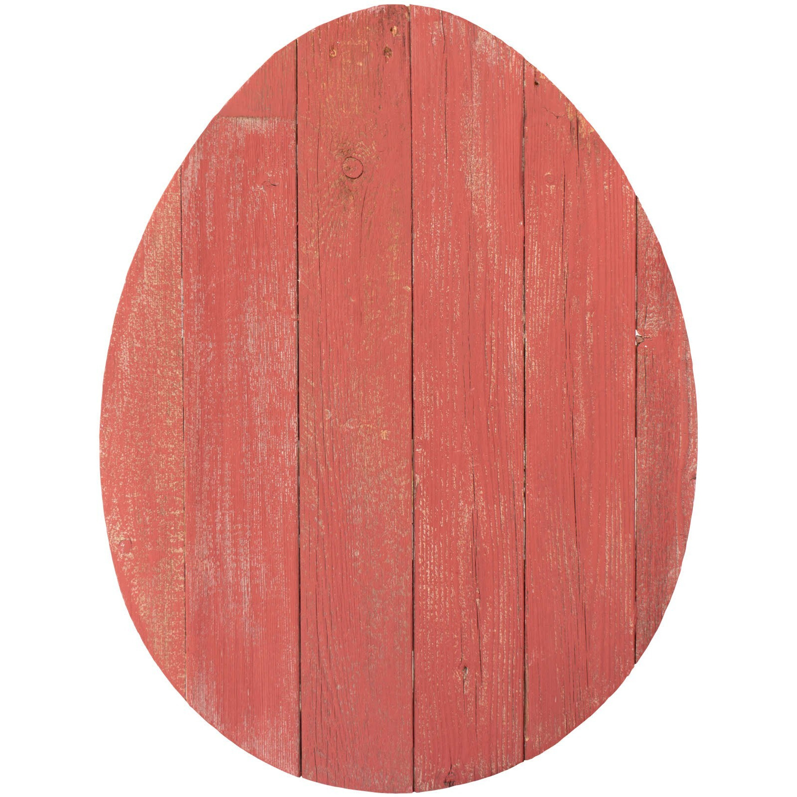 18" Rustic Farmhouse Red Wooden Large Egg