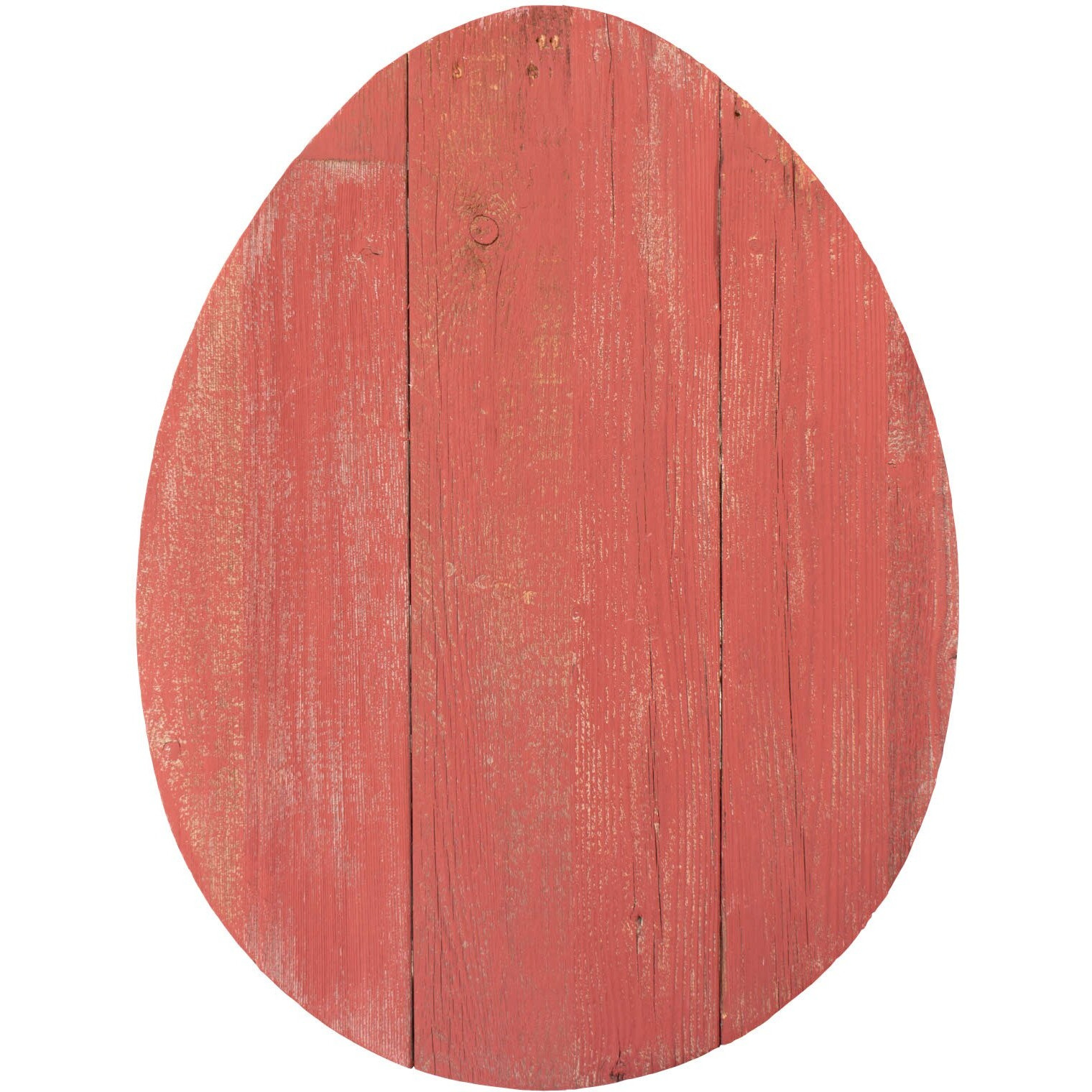 12" Farmhouse Red Wooden Large Egg