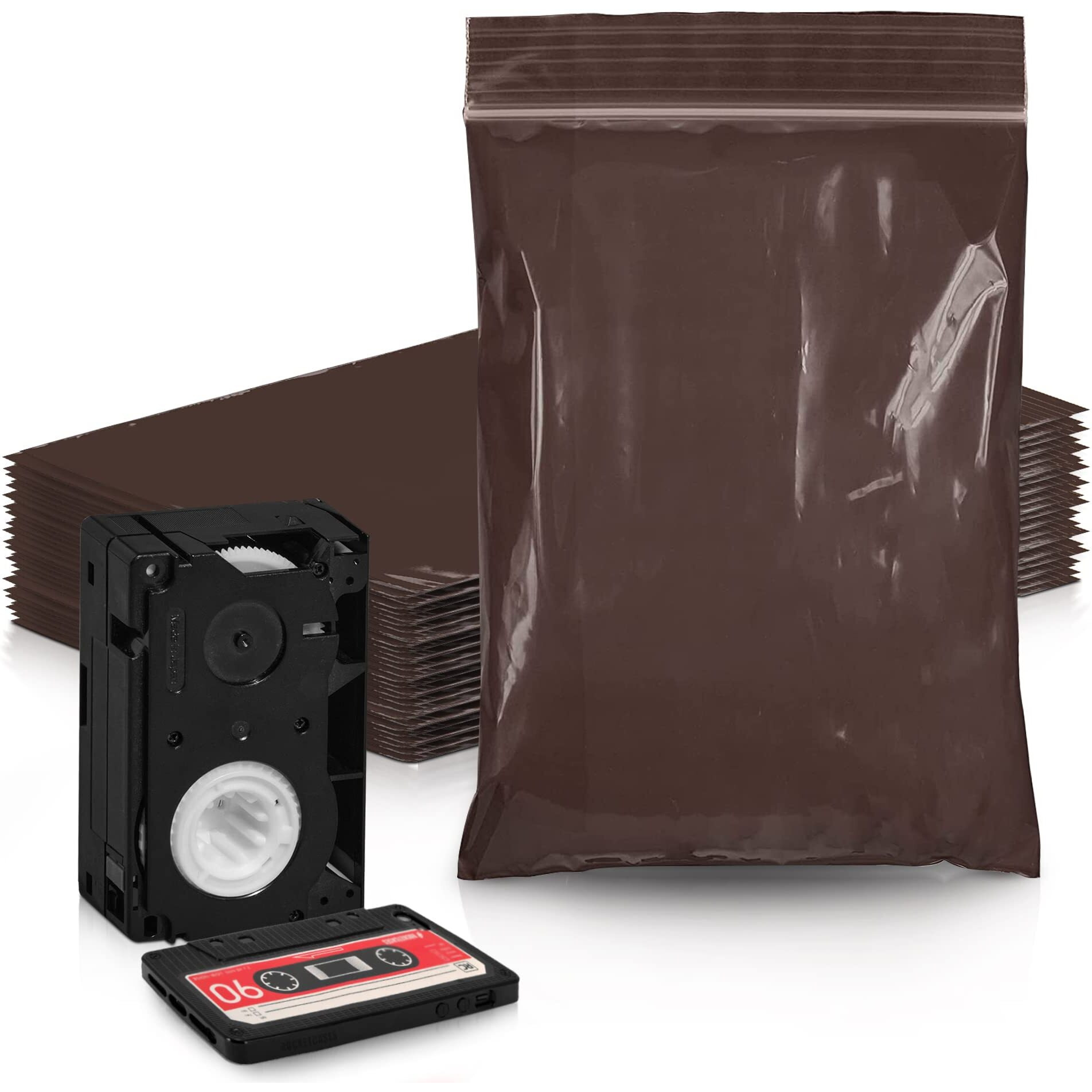 Amber Zip Bags 6 x 8 Brown Poly Zip Bags for Storage 100 Pack Water-Resistant Plastic Bags Resealable 3 Mil Durable Poly Zipper Bags Heavy Duty Poly & Plastic Packaging Bags(D0102HIH9V7)