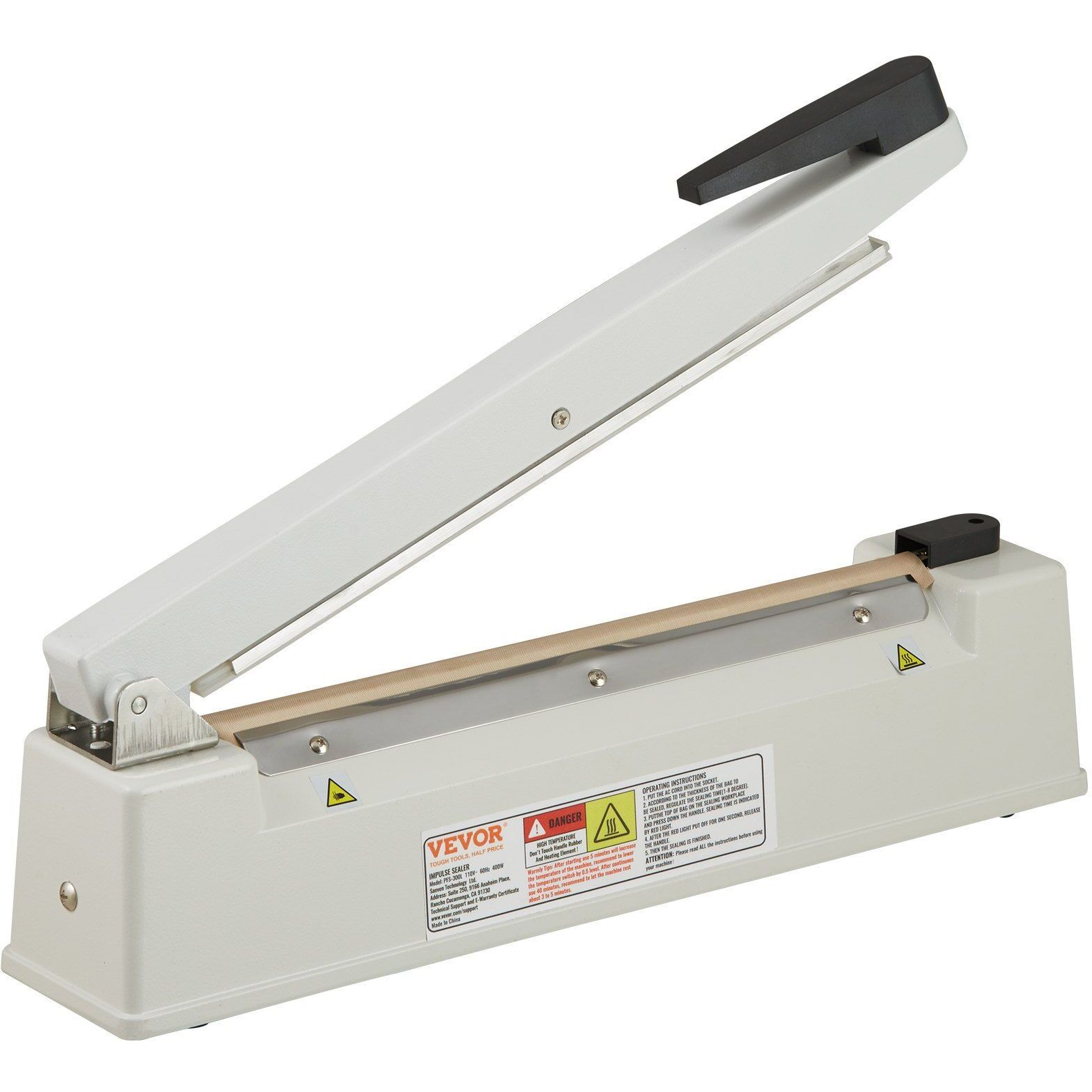 VEVOR Impulse Sealer 12 inch, Manual Heat Sealing Machine with Adjustable Heating Mode, Aluminum Shrink Wrap Bag Sealers for Plastic Mylar PE PP Bags, Portable Poly Bag Sealer with Extra Replace Kit