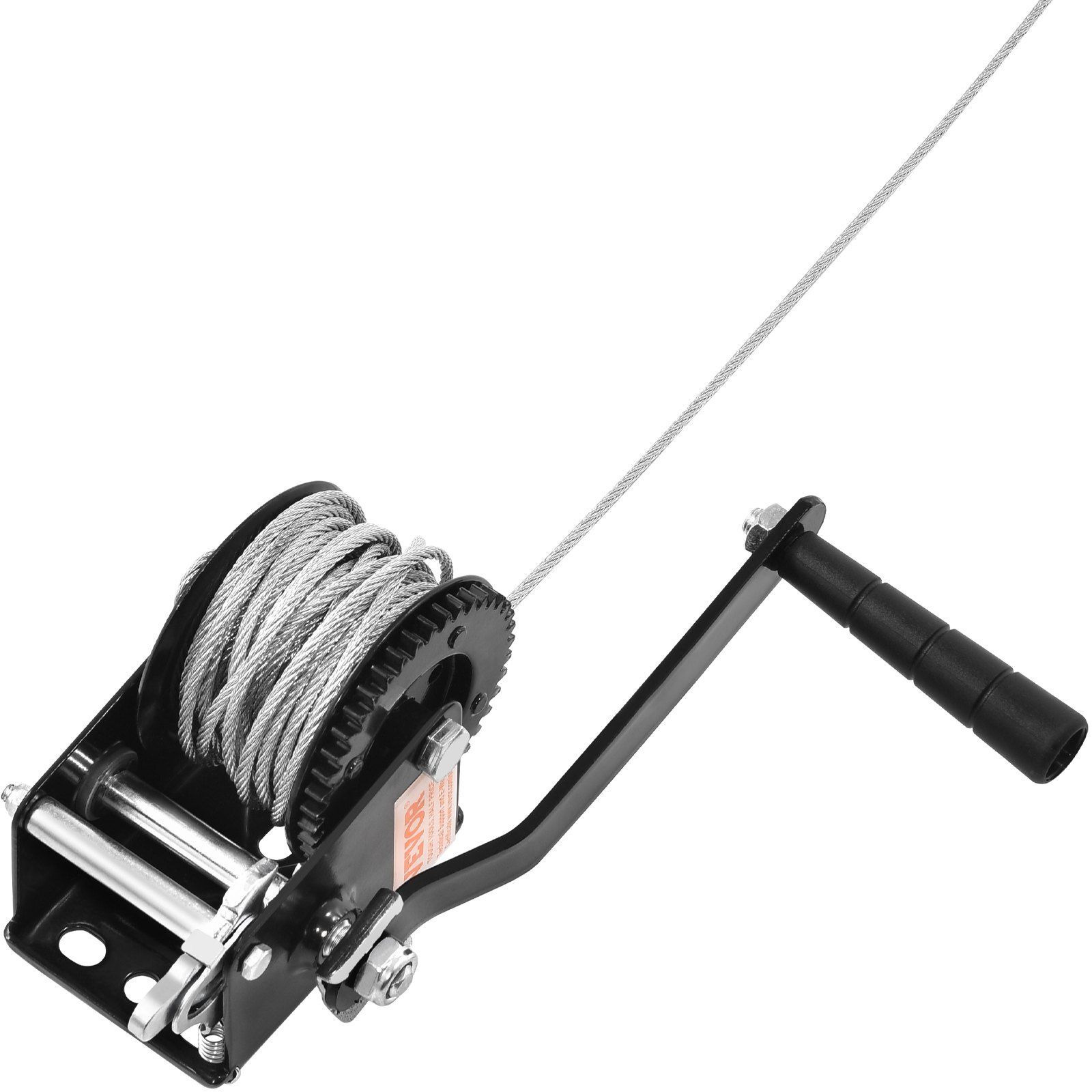 VEVOR Hand Winch, 800 lbs Pulling Capacity, Boat Trailer Winch Heavy Duty Rope Crank with 33 ft Steel Wire Cable and Two-Way Ratchet, Manual Operated Hand Crank Winch for Trailer, Boat or ATV Towing