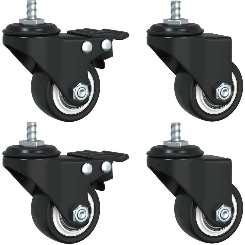 vidaXL Caster Wheels 4 pcs Black 1.4 Iron