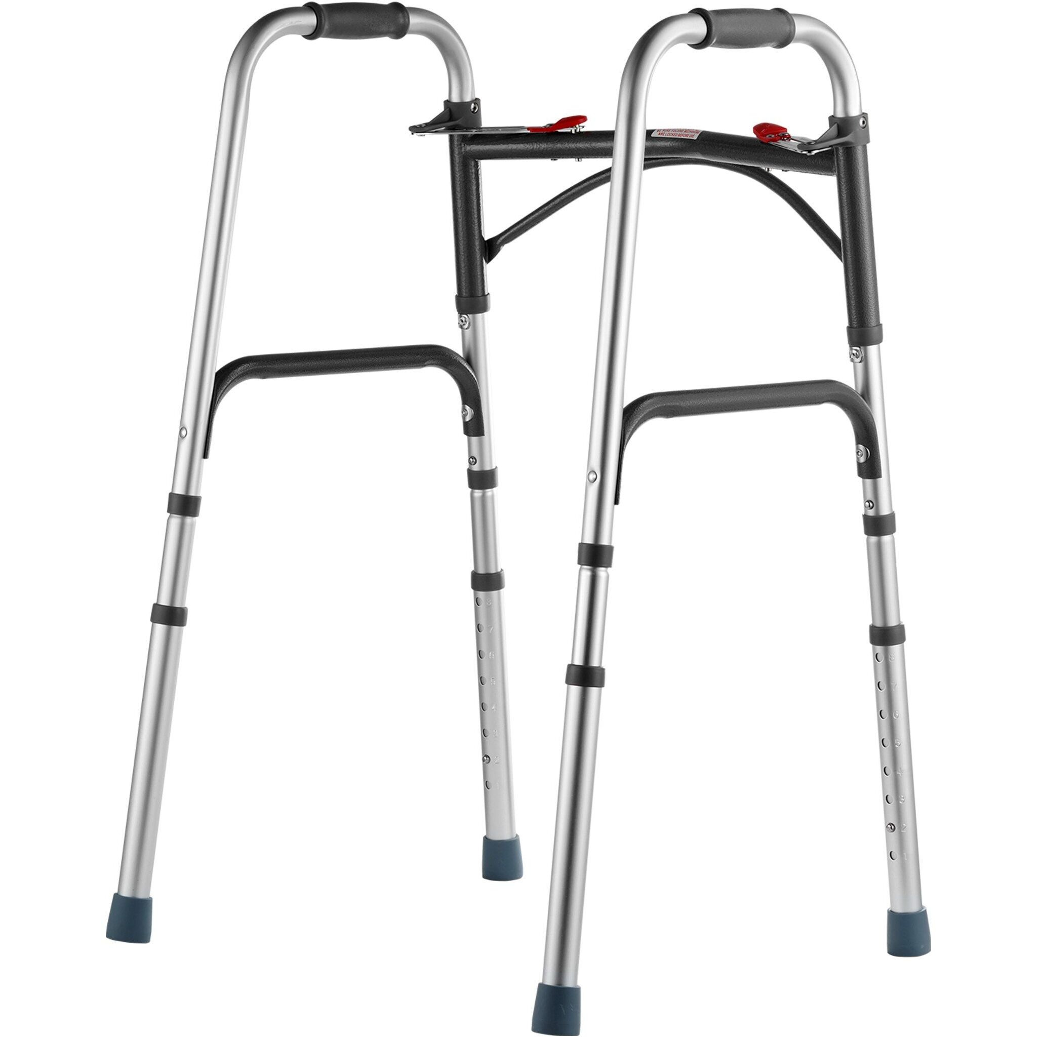 VEVOR Folding Walker Aluminum Mobility Walker Aid with Adjustable Height 350LBS