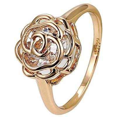 Rose Is A Rose Set of 4 or Rings In 18kt Rose Crystals In White Yellow And Rose Gold Plating(D0102HEYXWA.)