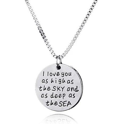 Sky High And Sea Deep Love Quote Collection Necklace(D0102HEYSFY.)