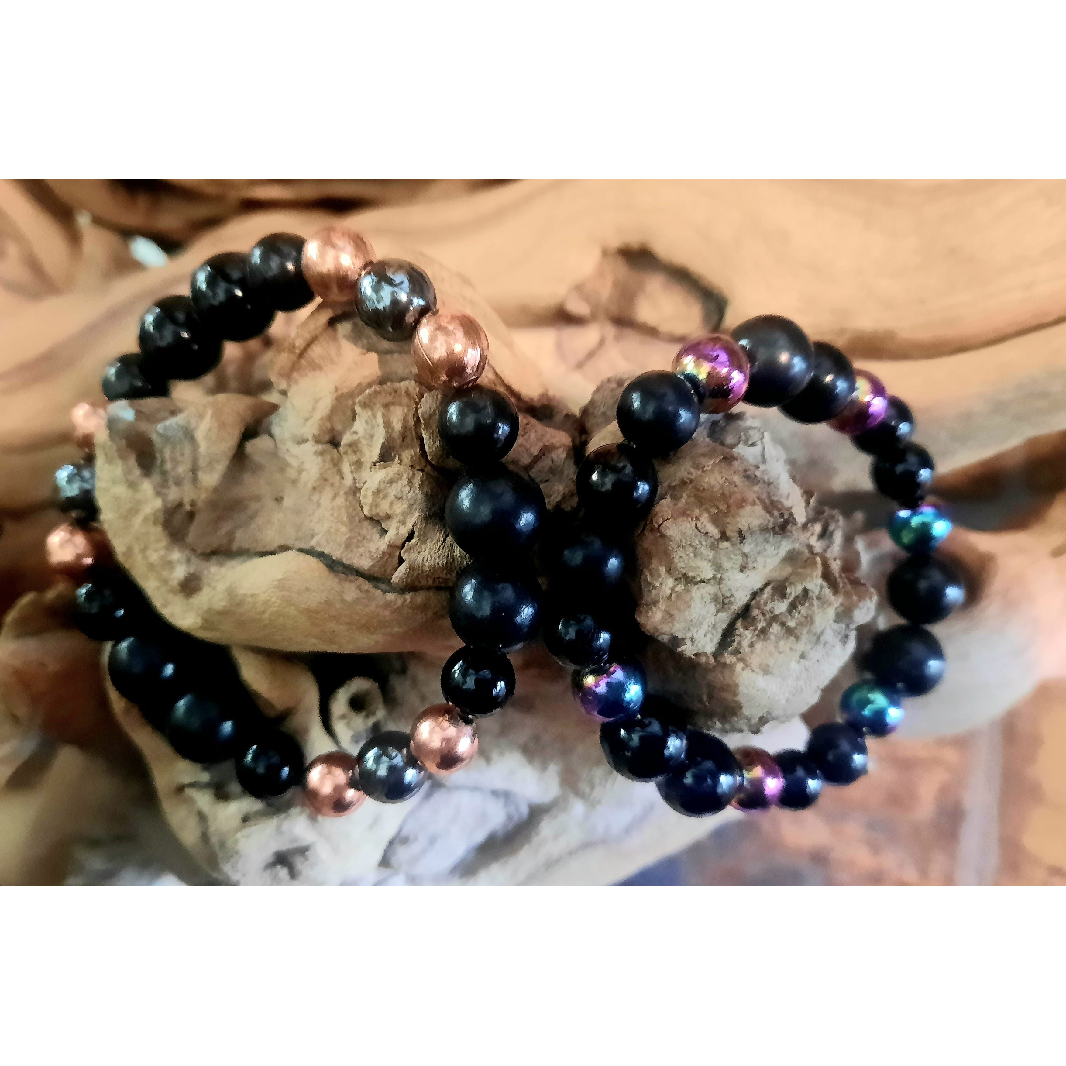 Power Bracelets for EMF 5g Protection Titanium Shungite copper Tourmaline - calming Bracelets(D0102HXUPgJ)