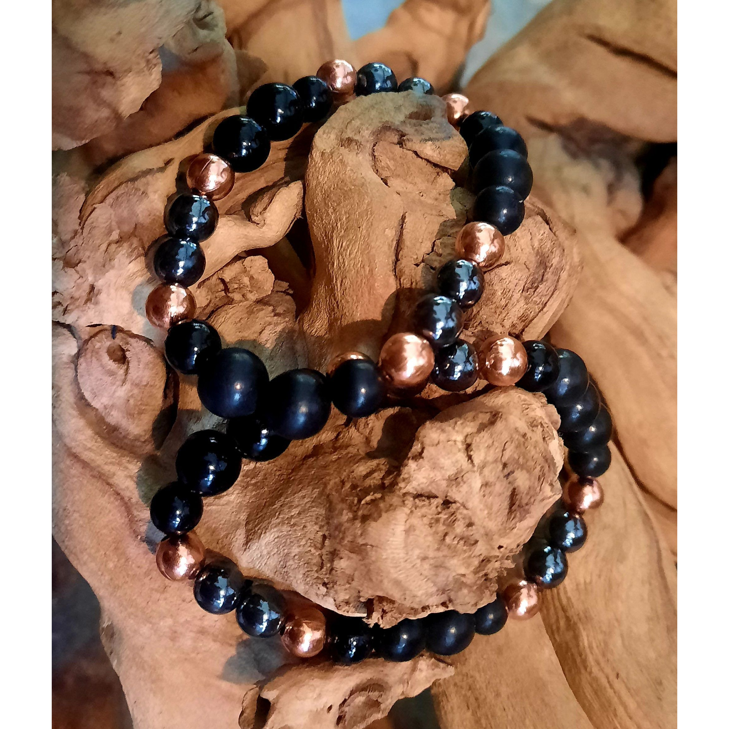Power Bracelets for EMF 5g Protection Hematite Shungite copper Tourmaline - chakra calming Bracelets(D0102HXUP2T)