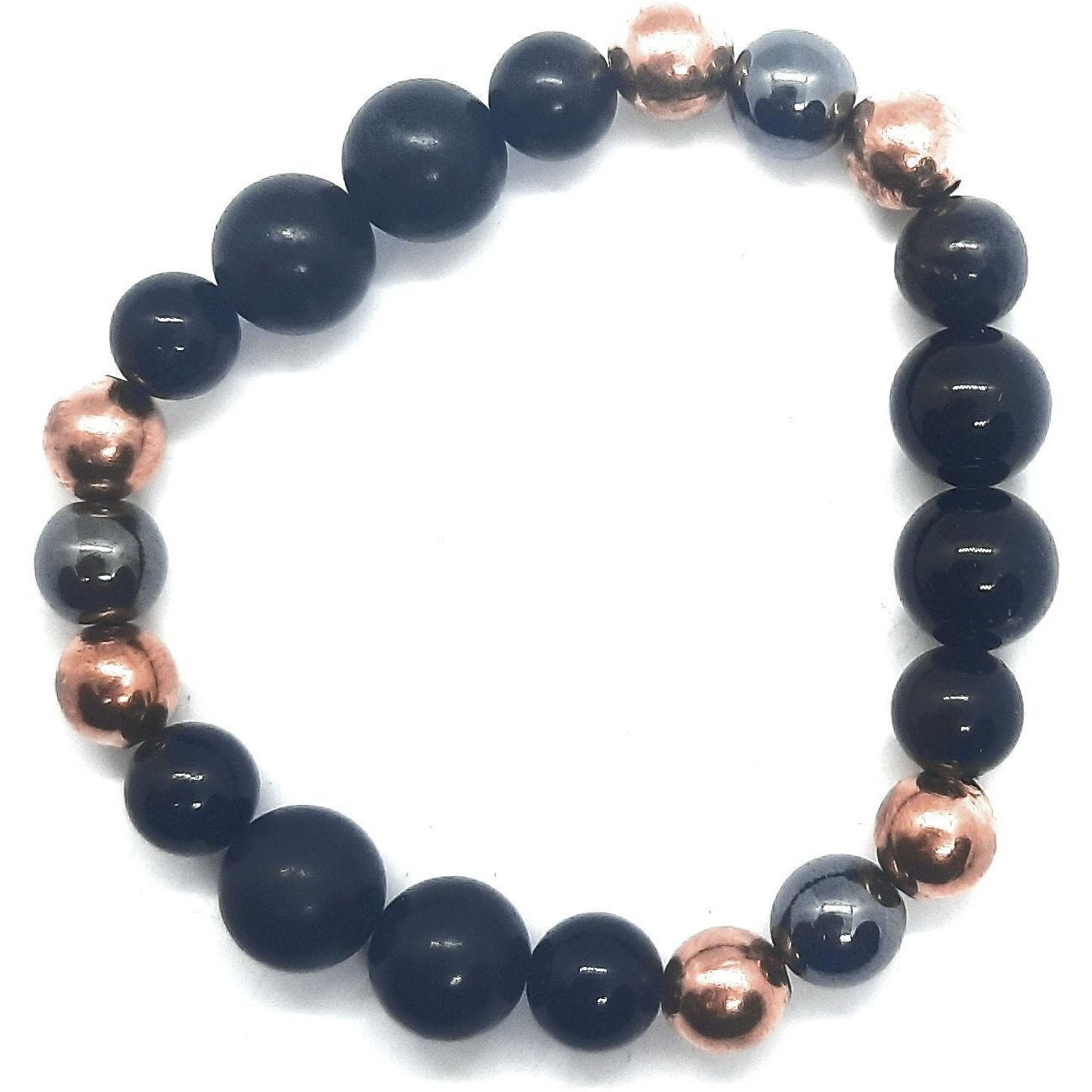 Power Bracelets for EMF 5g Protection Hematite Shungite copper Tourmaline - chakra calming Bracelets(D0102HXUP2T)
