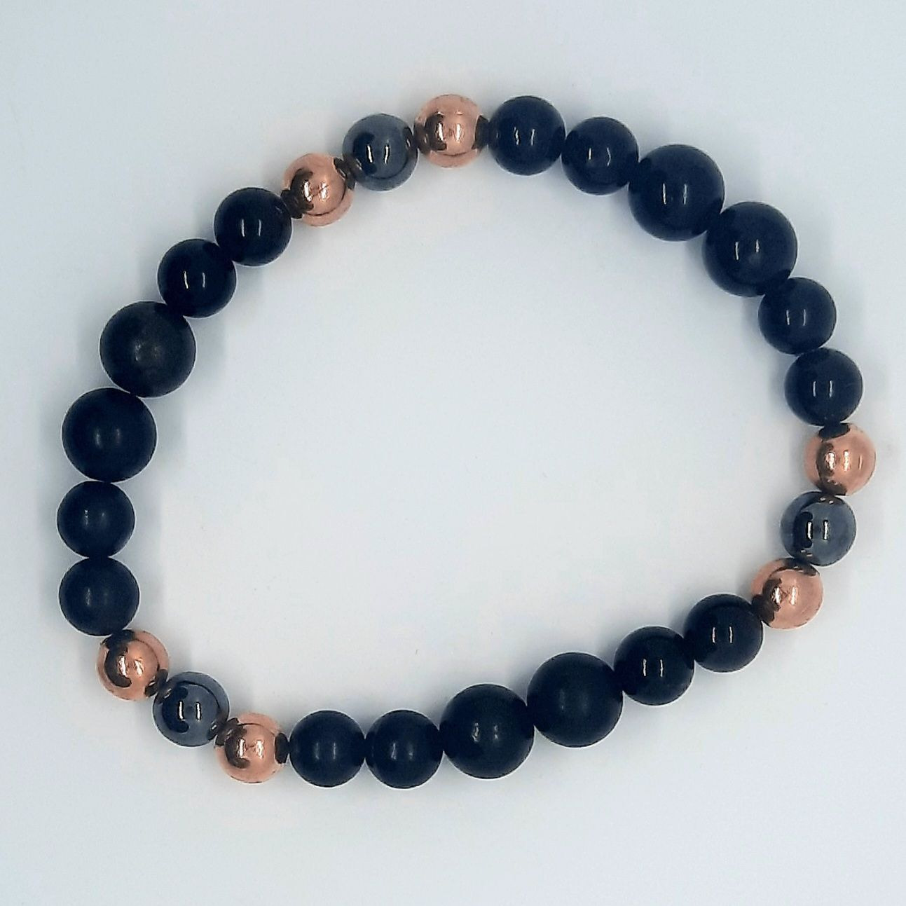 Power Bracelets for EMF 5g Protection Hematite Shungite copper Tourmaline - chakra calming Bracelets(D0102HXUPgP)