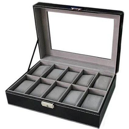 WATcH VALET glass Top Watch Boxes For collection Of 6 or 10 Watches(D0102HE6NWU)