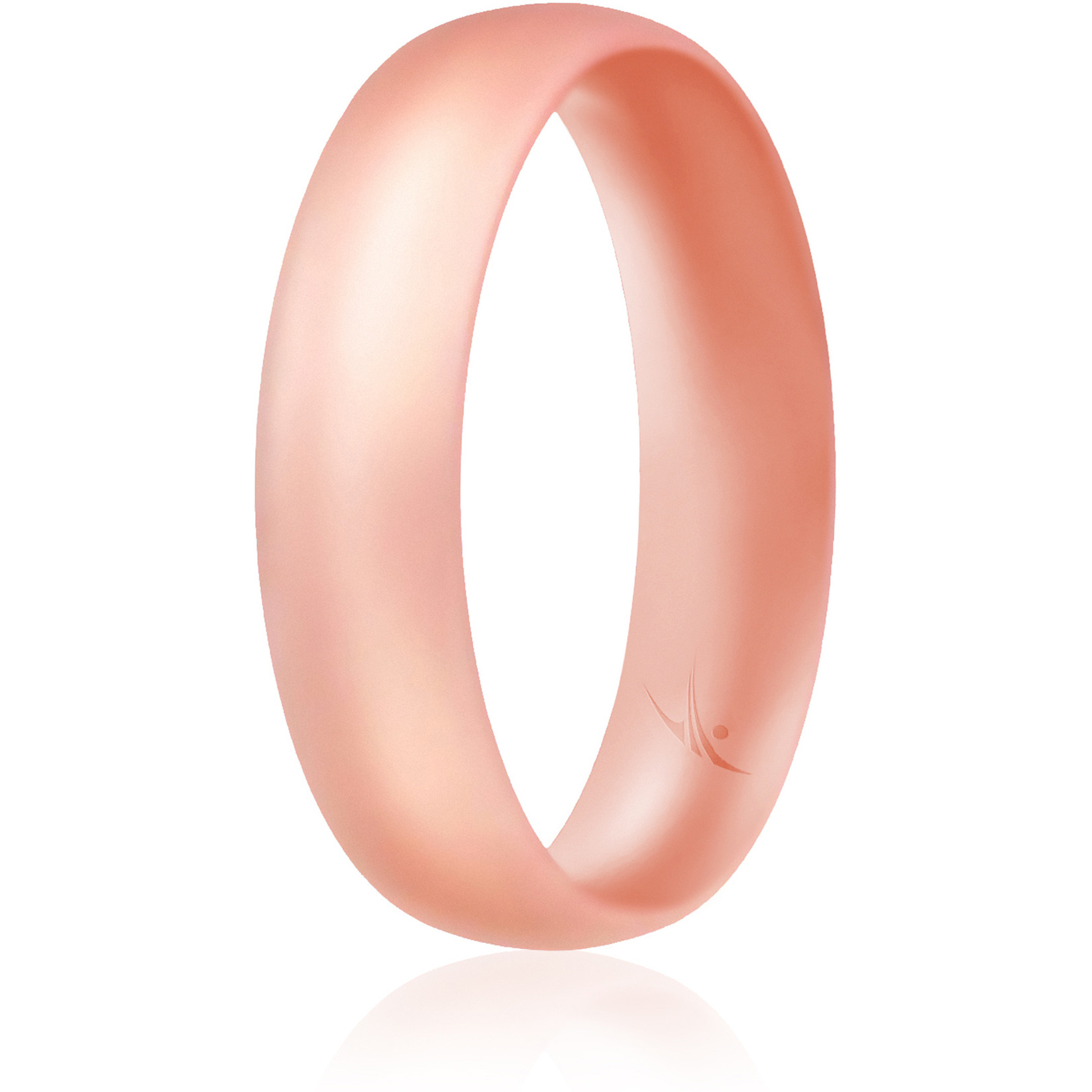 Silicone Wedding Ring - Dome Style Thin Comfort Fit - Rose Gold by ROQ for Women - 4 mm Ring