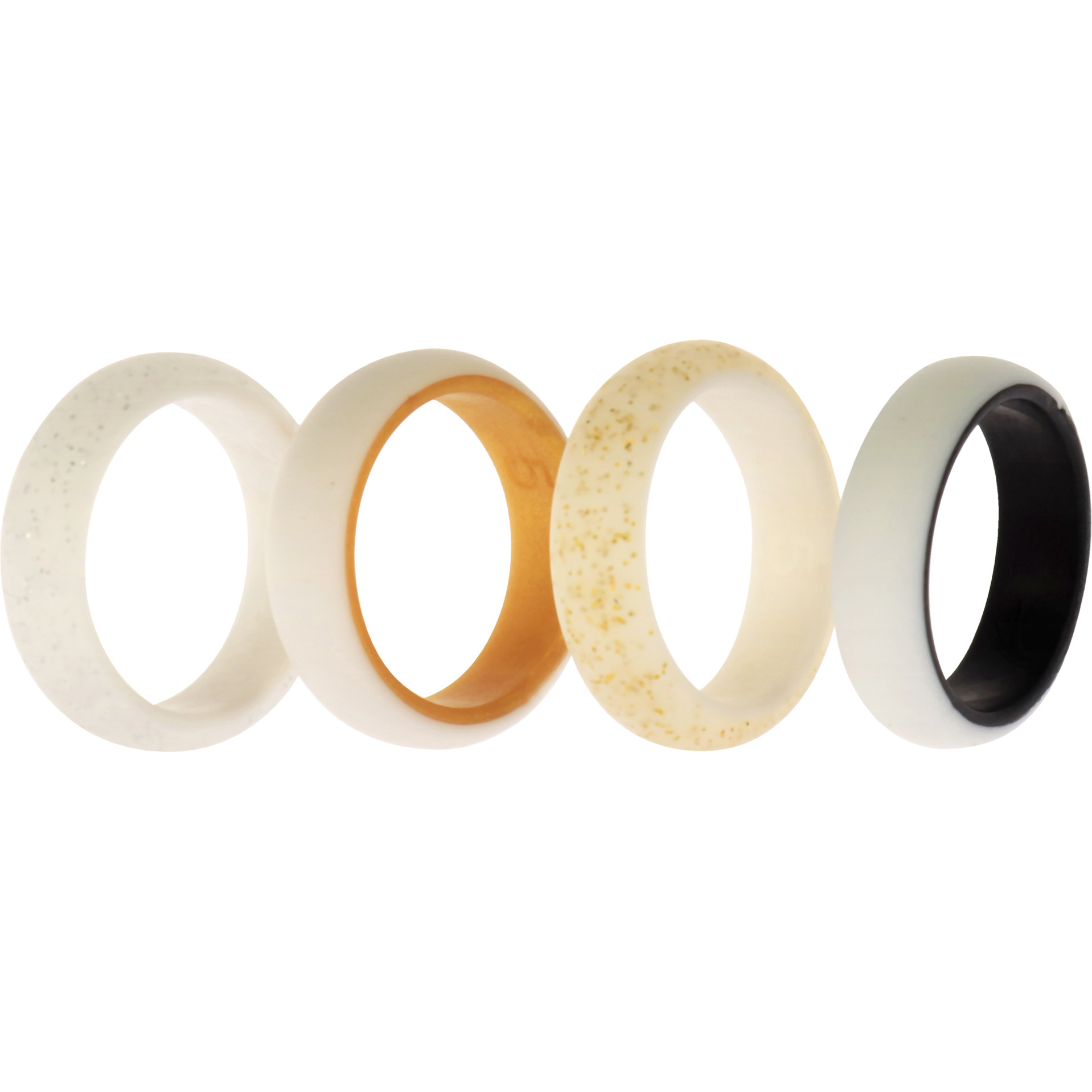 Silicone Wedding 2Layer Ring Set - Bride by ROQ for Women - 4 x 5 mm Ring