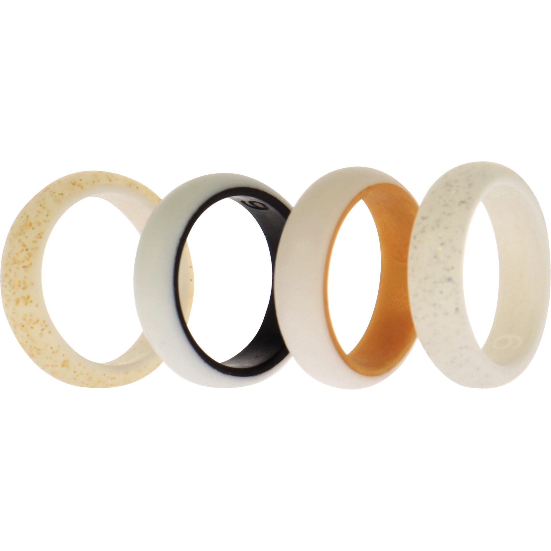 Silicone Wedding 2Layer Ring Set - Bride by ROQ for Women - 4 x 6 mm Ring