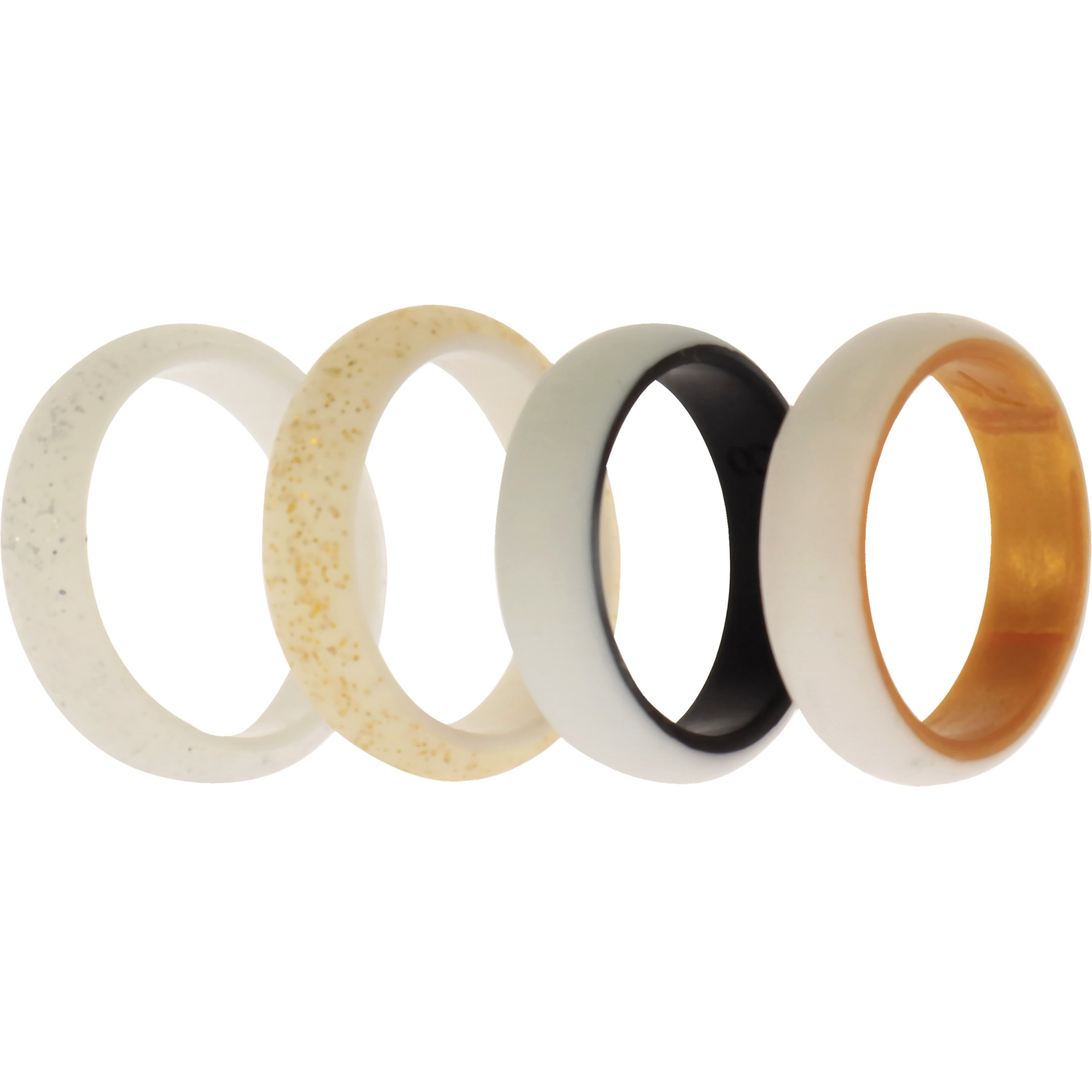 Silicone Wedding 2Layer Ring Set - Bride by ROQ for Women - 4 x 8 mm Ring