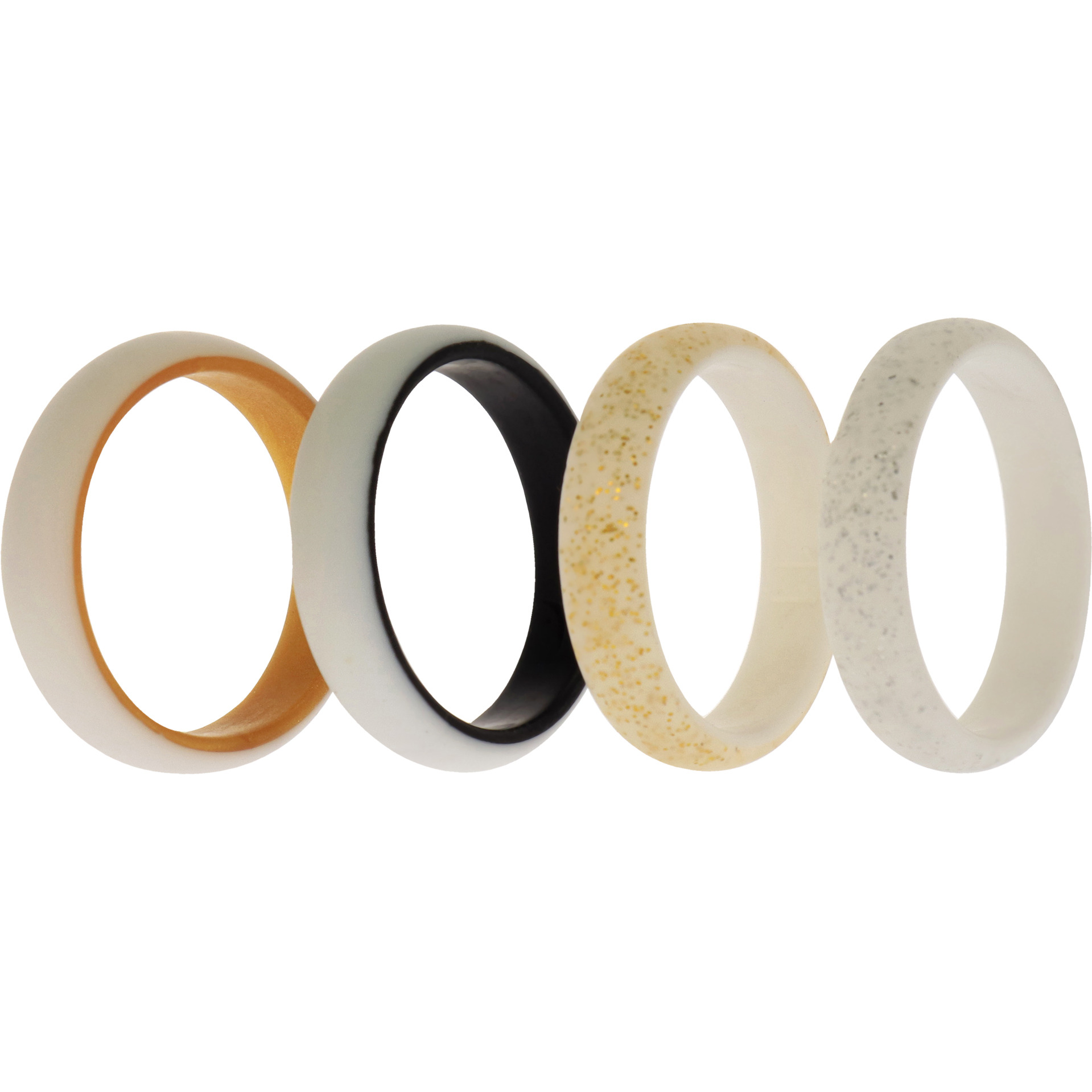 Silicone Wedding 2Layer Ring Set - Bride by ROQ for Women - 4 x 11 mm Ring