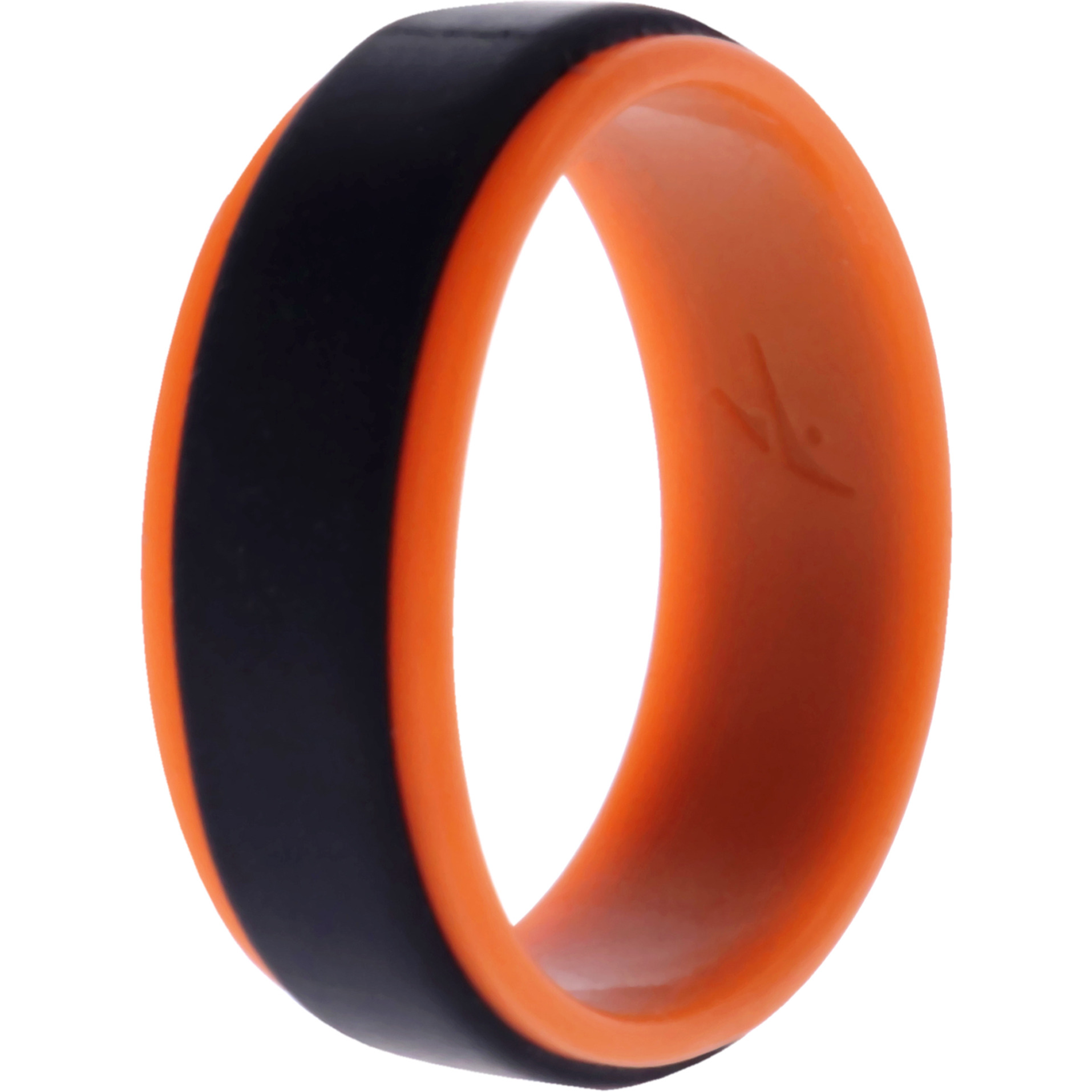 Silicone Wedding Step Ring - Orange-Black by ROQ for Men - 12 mm Ring