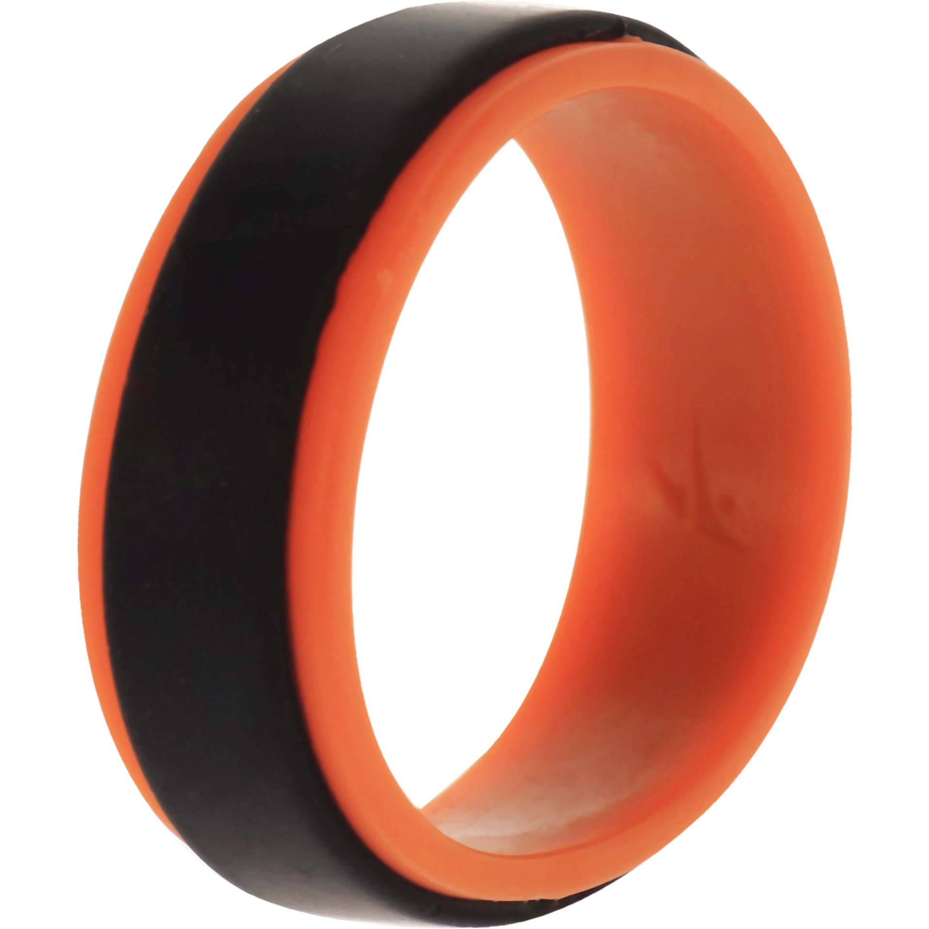 Silicone Wedding Step Ring - Orange-Black by ROQ for Men - 13 mm Ring
