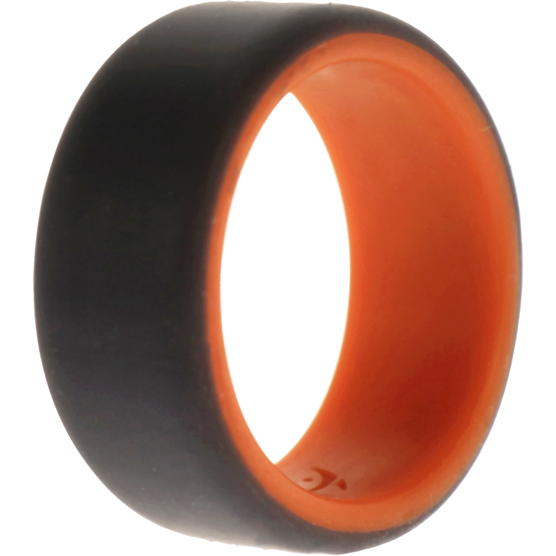 Silicone Wedding 2Layer Beveled 8mm Ring - Orange-Grey by ROQ for Men - 8 mm Ring