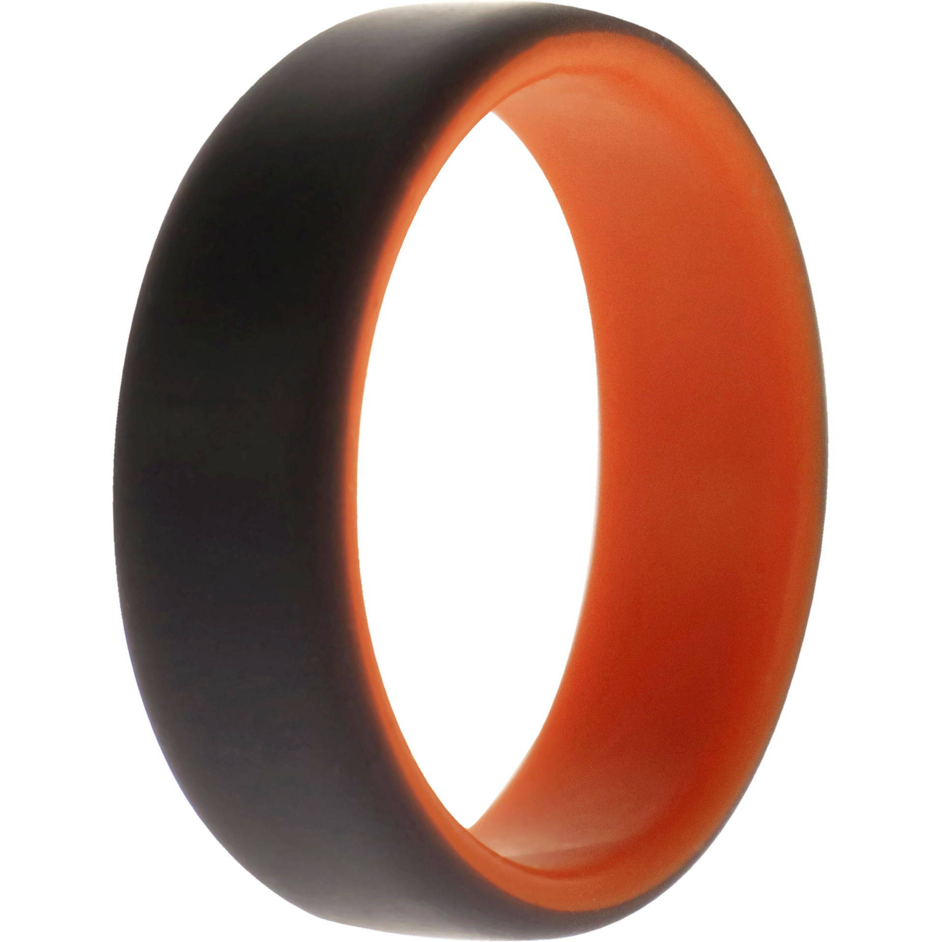 Silicone Wedding 2Layer Beveled 8mm Ring - Orange-Grey by ROQ for Men - 14 mm Ring