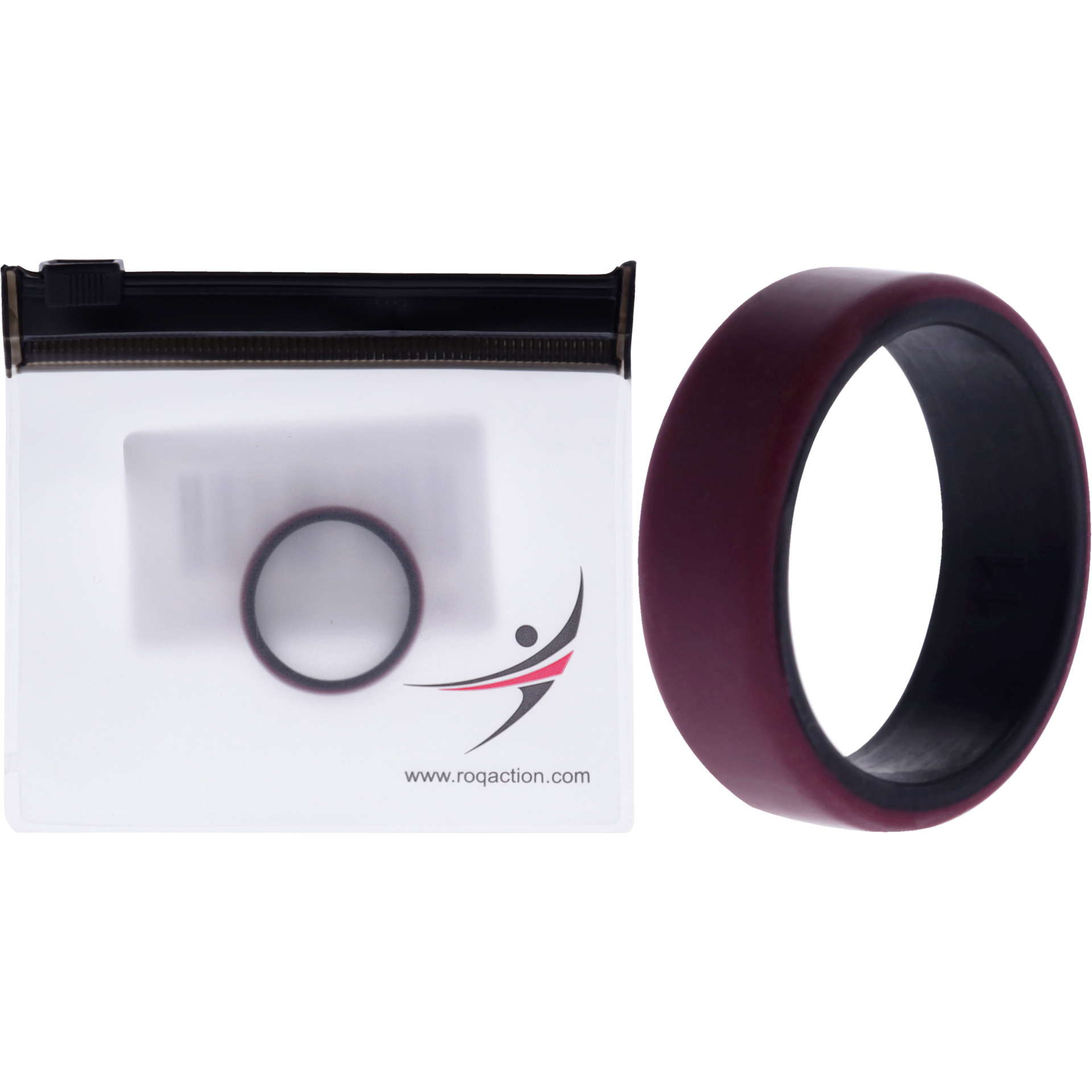 Silicone Wedding 2Layer Beveled 8mm Ring - Bordeaux by ROQ for Men - 11 mm Ring