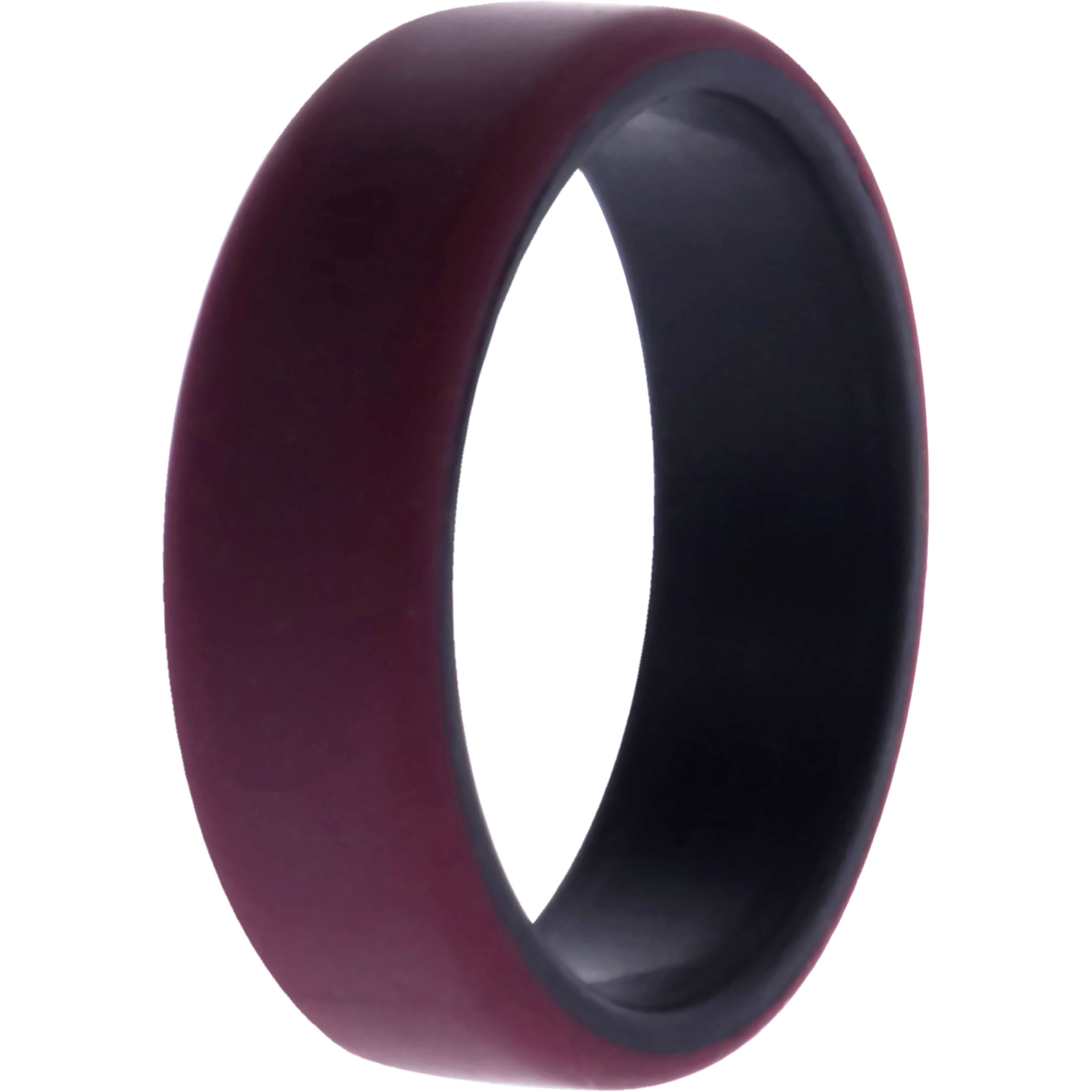 Silicone Wedding 2Layer Beveled 8mm Ring - Bordeaux by ROQ for Men - 15 mm Ring