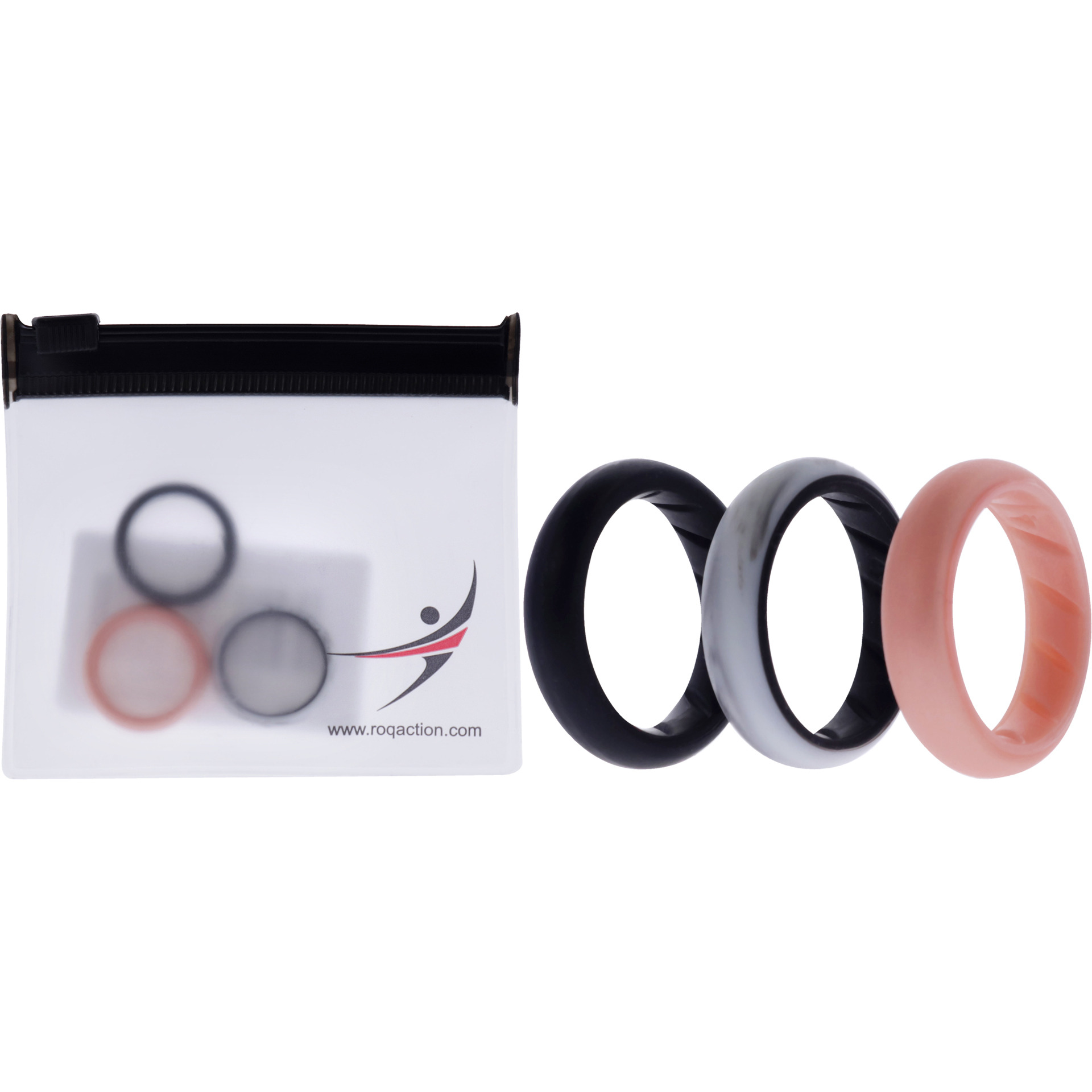 Silicone Wedding BR Solid Ring Set - Marble by ROQ for Women - 3 x 4 mm Ring