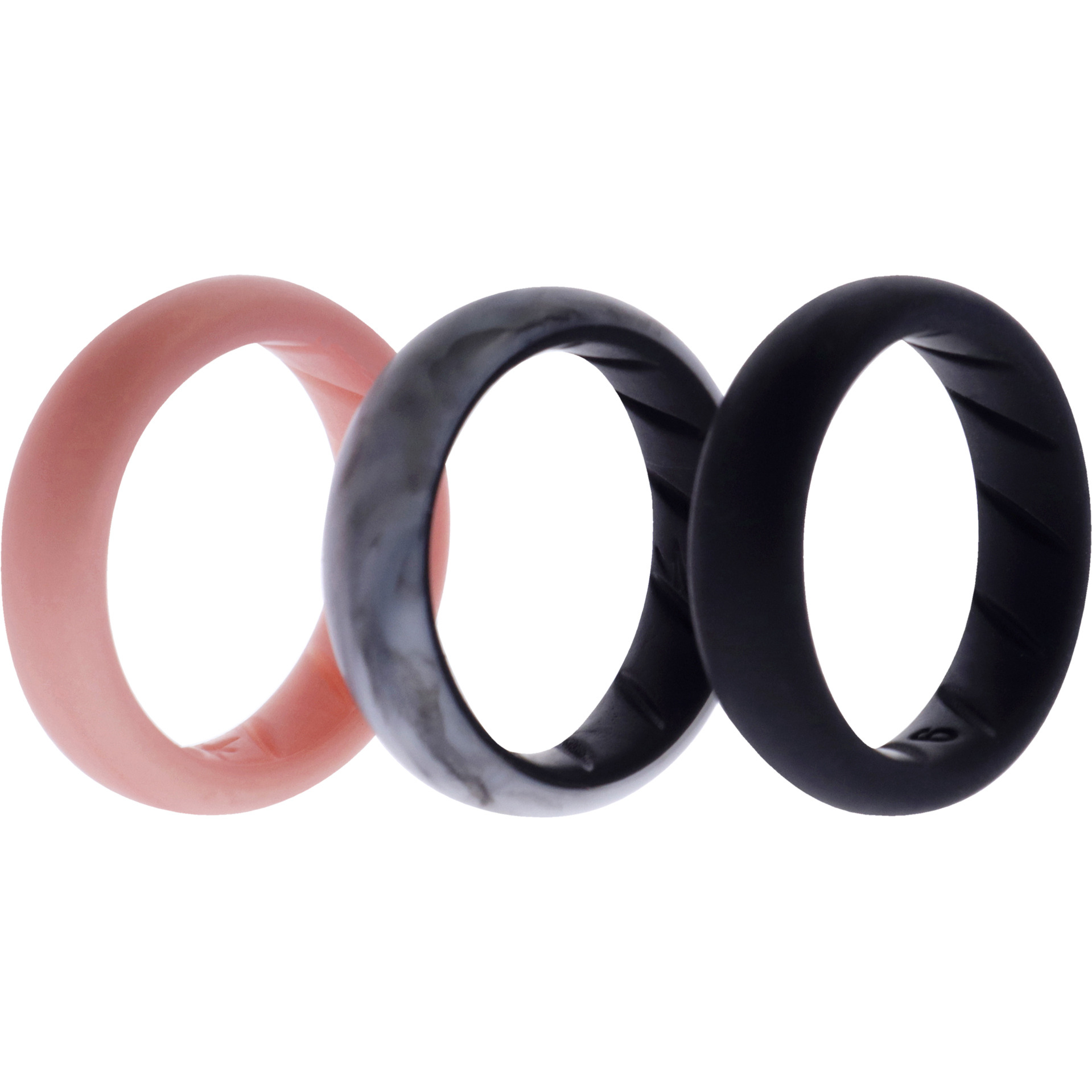 Silicone Wedding BR Solid Ring Set - Marble by ROQ for Women - 3 x 6 mm Ring