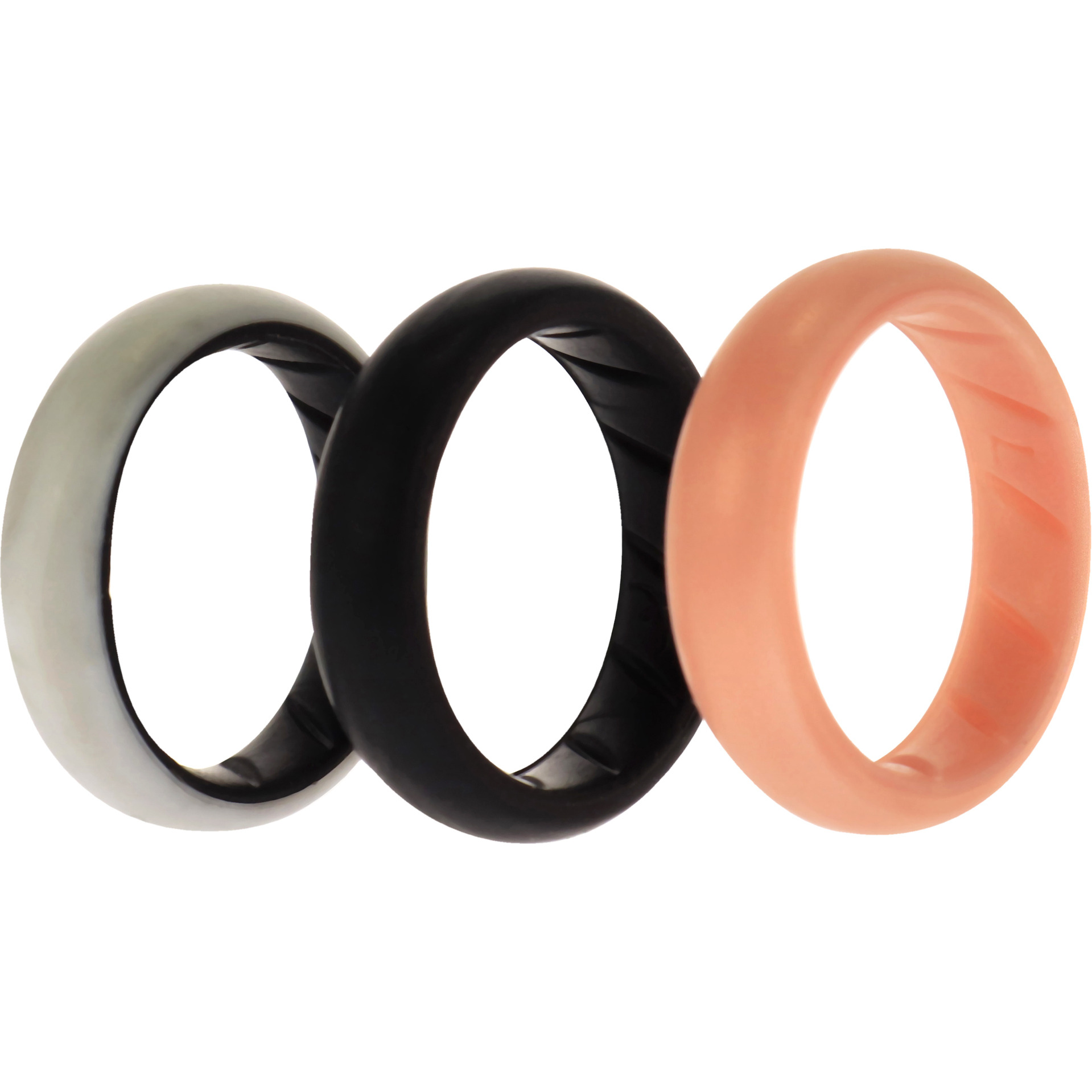 Silicone Wedding BR Solid Ring Set - Marble by ROQ for Women - 3 x 7 mm Ring