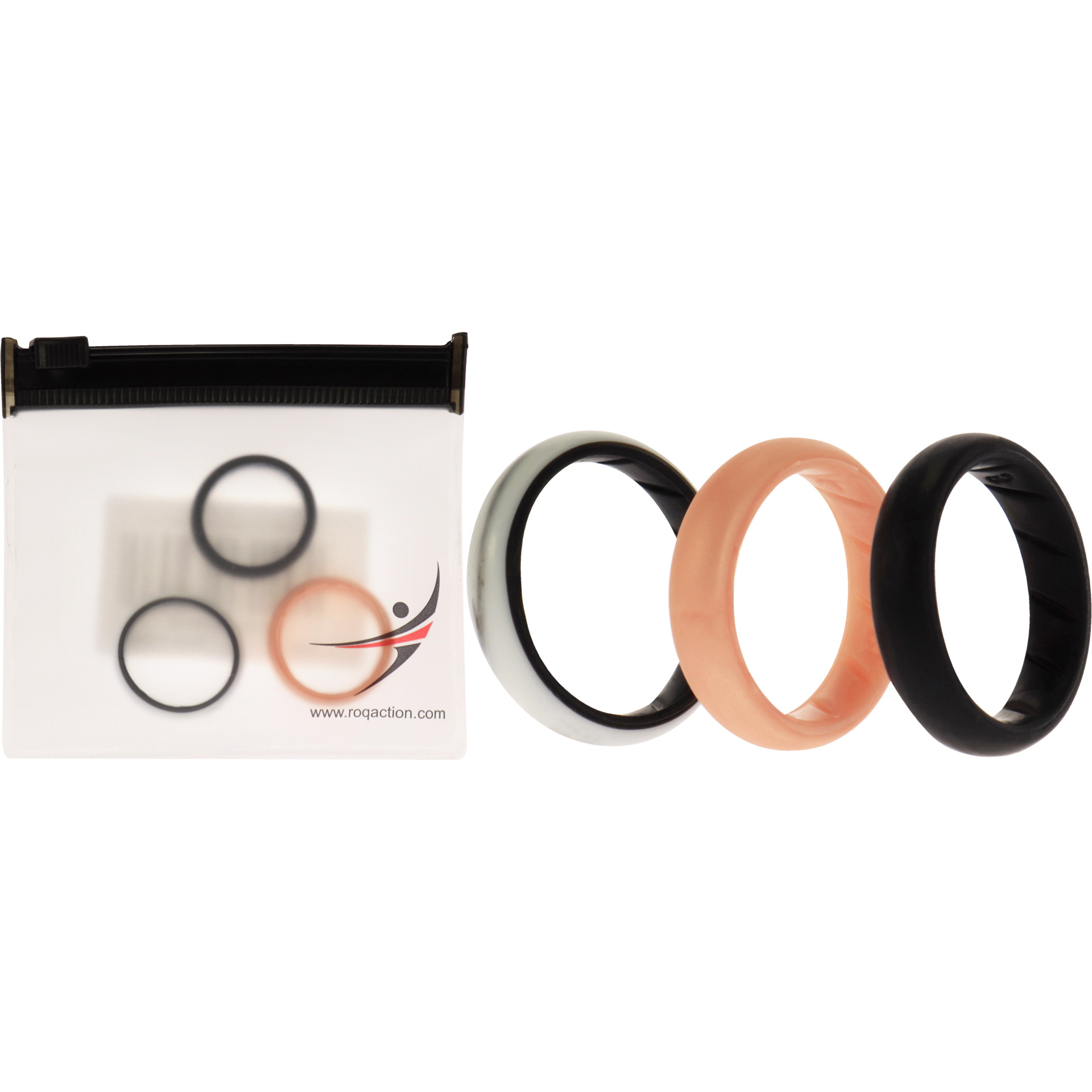 Silicone Wedding BR Solid Ring Set - Marble by ROQ for Women - 3 x 8 mm Ring