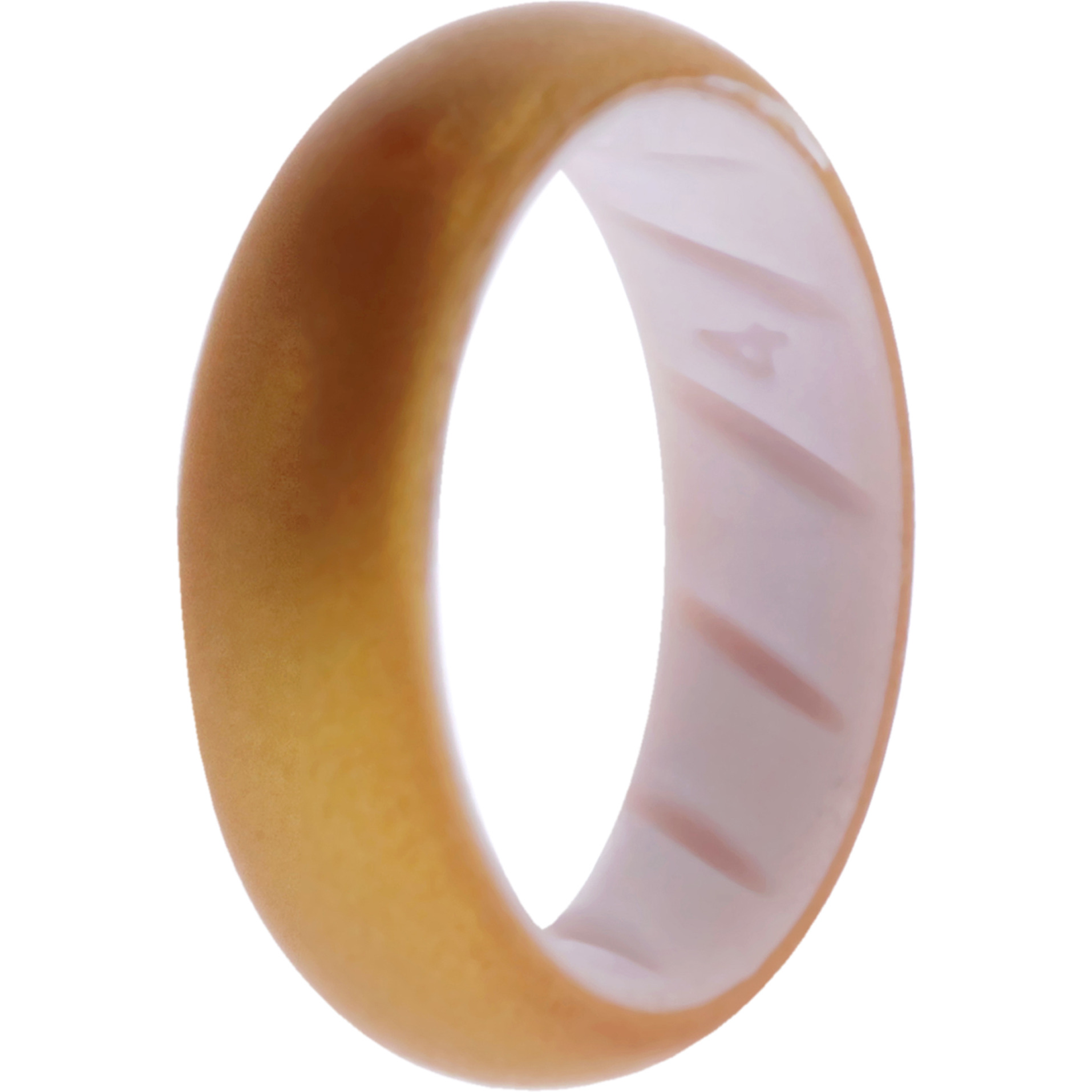 Silicone Wedding BR Solid Ring - White-Gold by ROQ for Women - 4 mm Ring