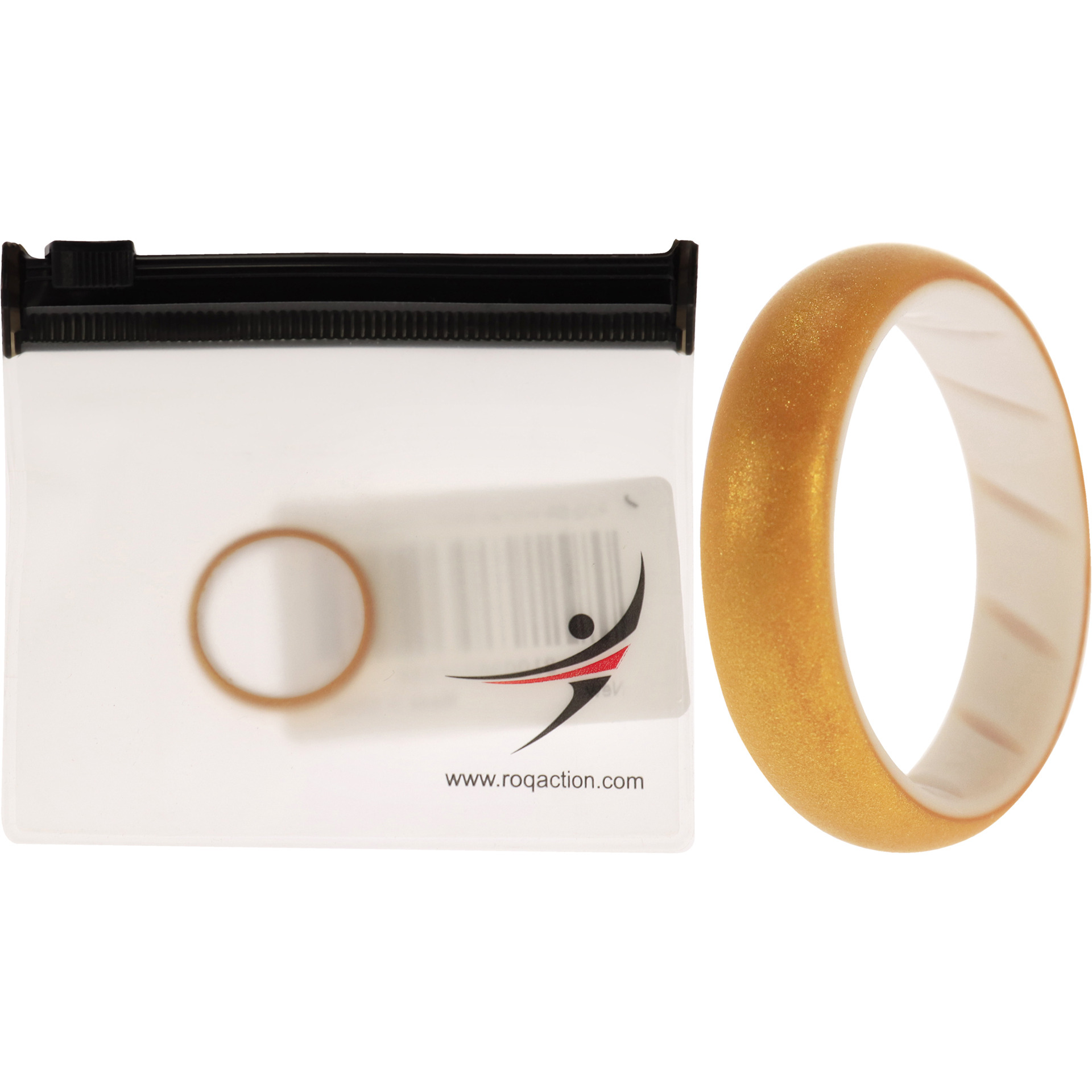 Silicone Wedding BR Solid Ring - White-Gold by ROQ for Women - 8 mm Ring