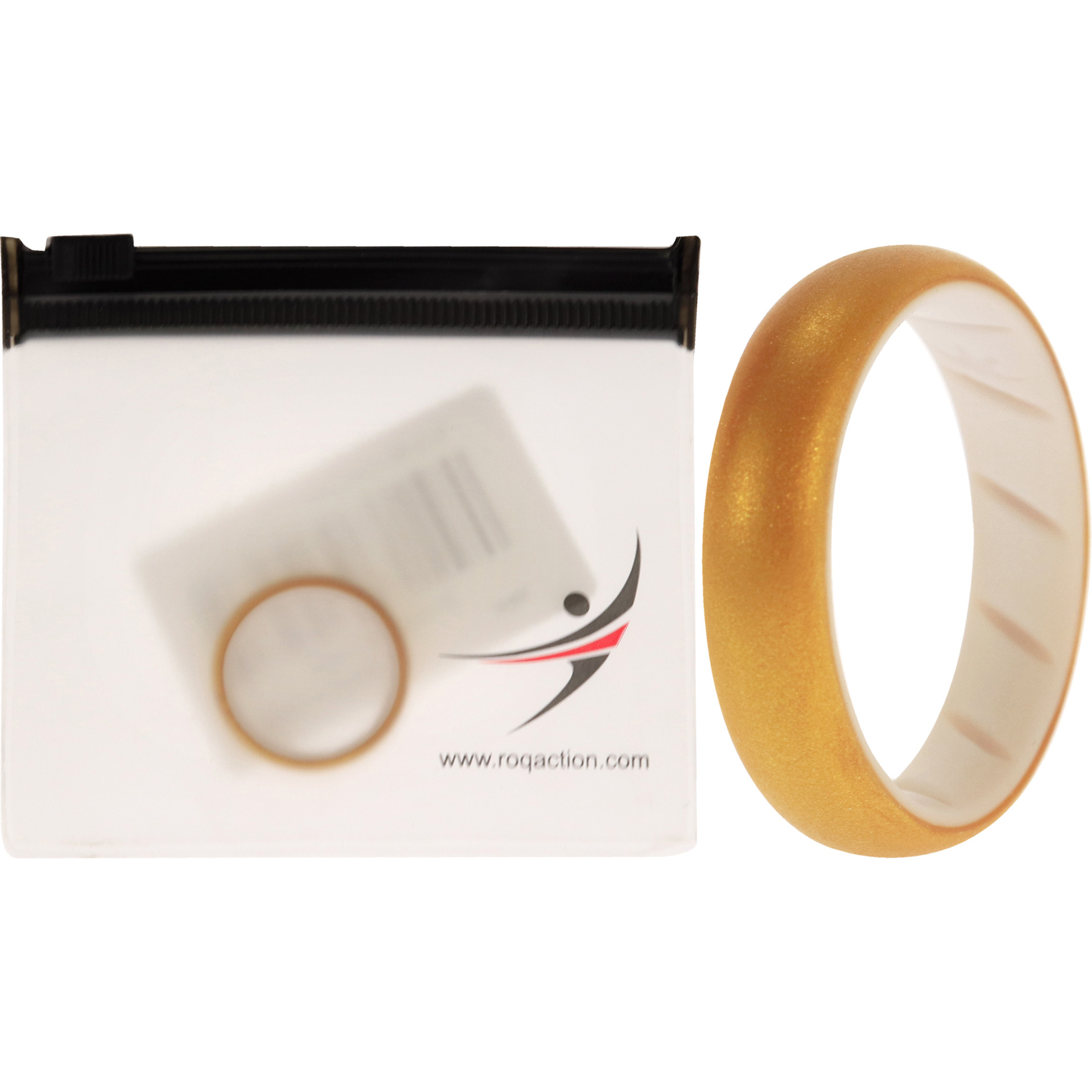 Silicone Wedding BR Solid Ring - White-Gold by ROQ for Women - 9 mm Ring