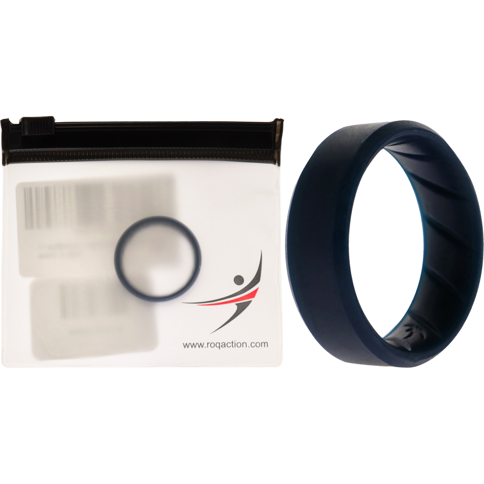 Silicone Wedding BR 8mm Edge Ring - Basic-Blue by ROQ for Men - 11 mm Ring