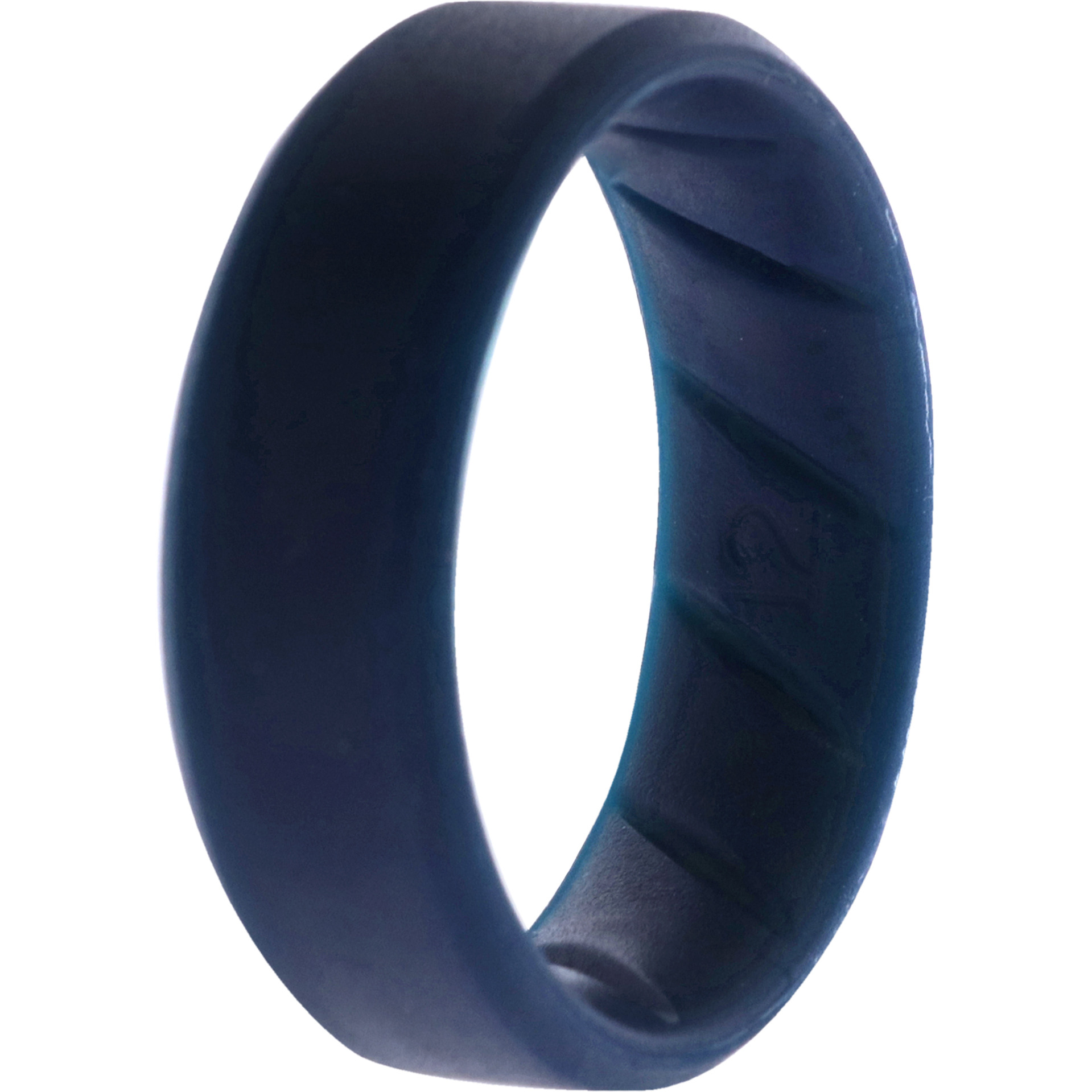 Silicone Wedding BR 8mm Edge Ring - Basic-Blue by ROQ for Men - 12 mm Ring